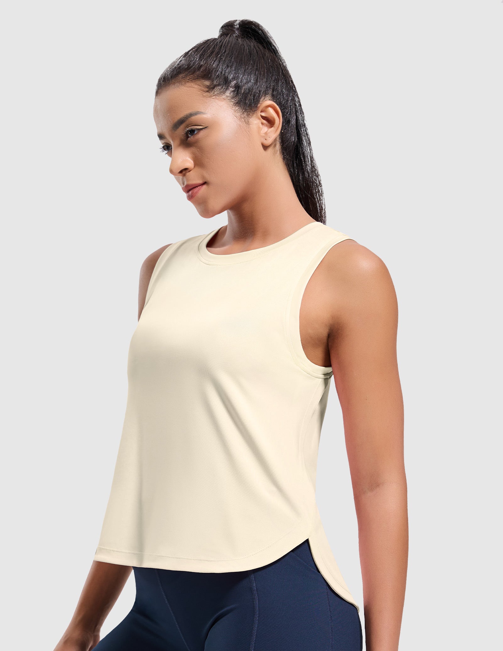 MIER Athletic Running Tank with Side Slits Breathable and Durable Women Tank Top