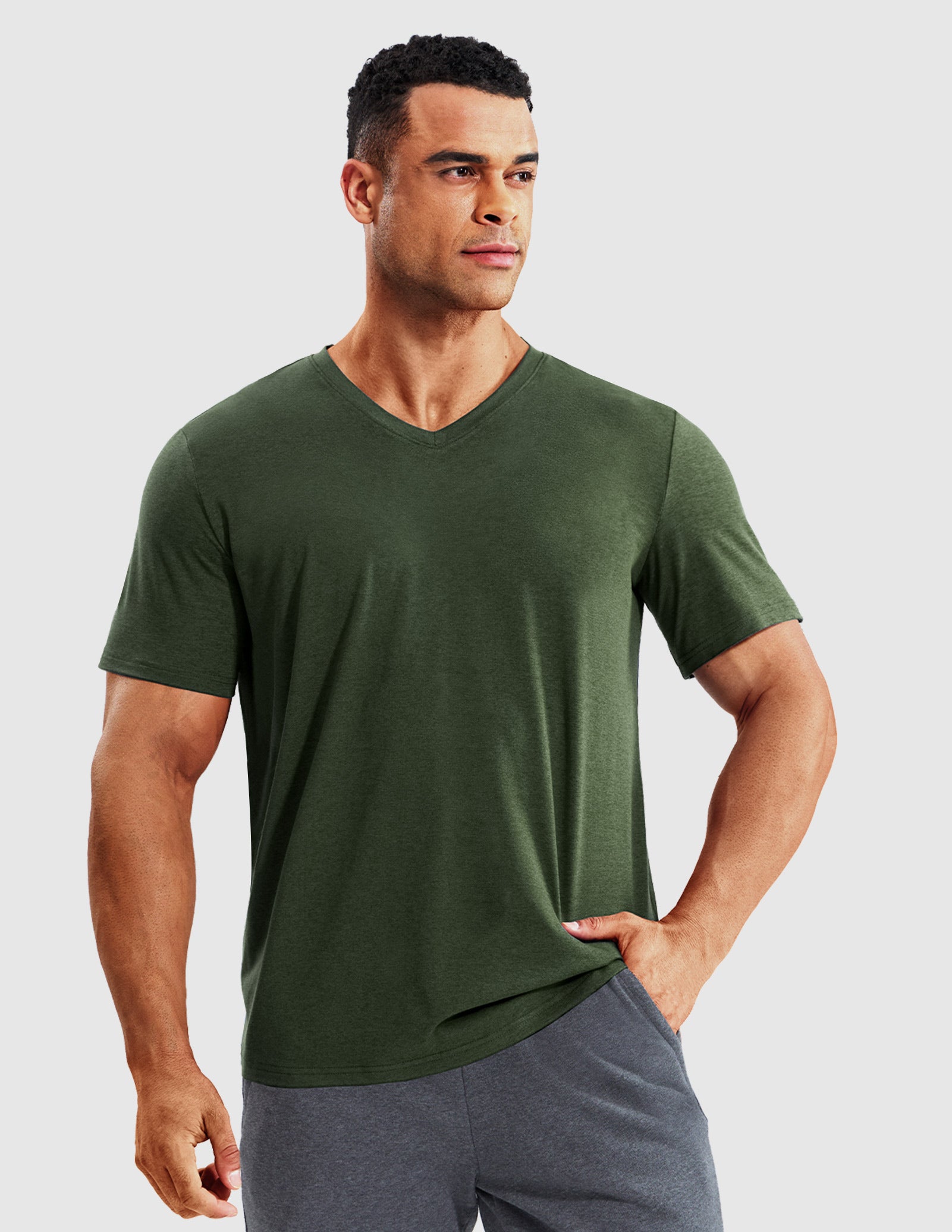 MIER Men’s Buttery Soft Dry Fit V-Neck Workout T-Shirt Men's Shirt