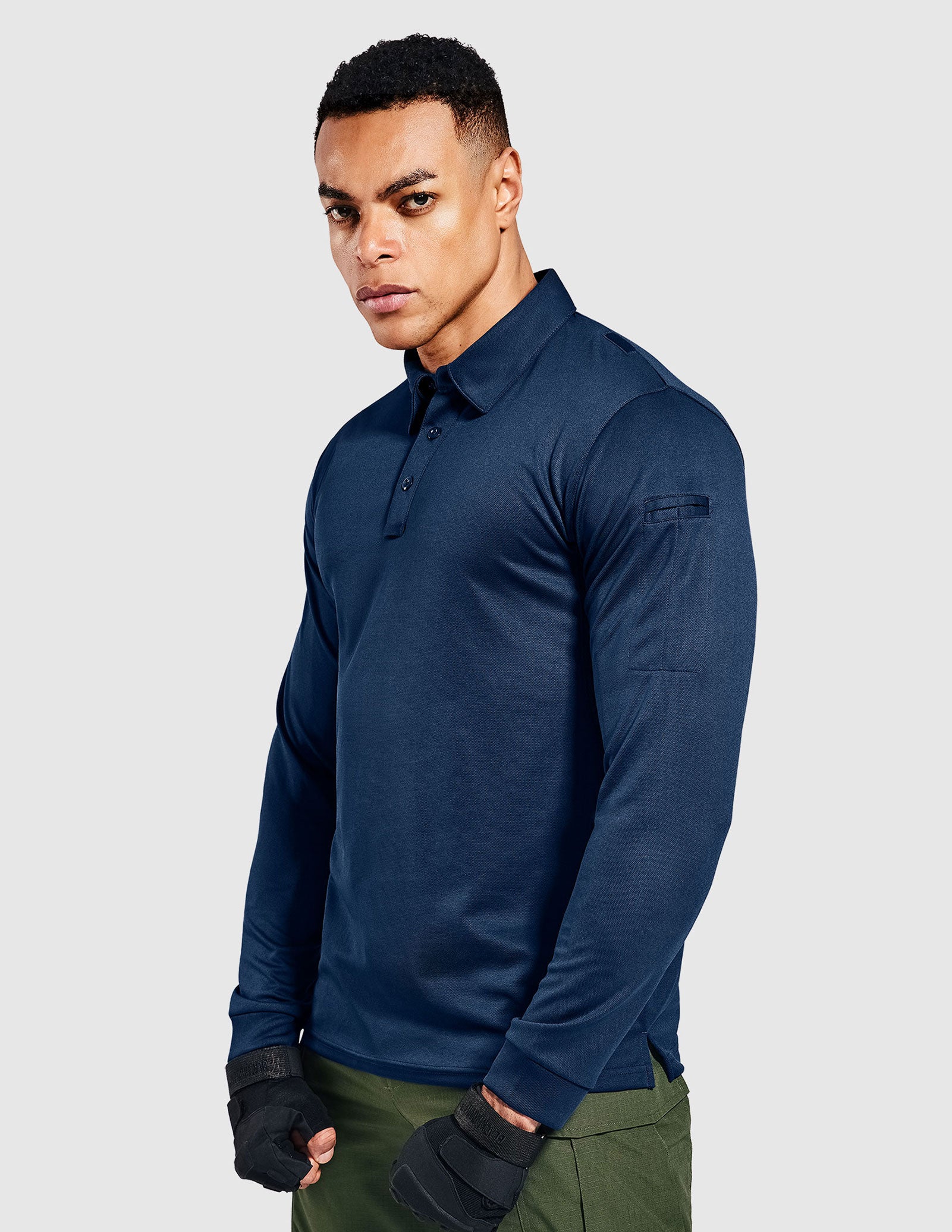 MIER Men’s Outdoor Tactical Long Sleeve Polo Shirts  Men Polo