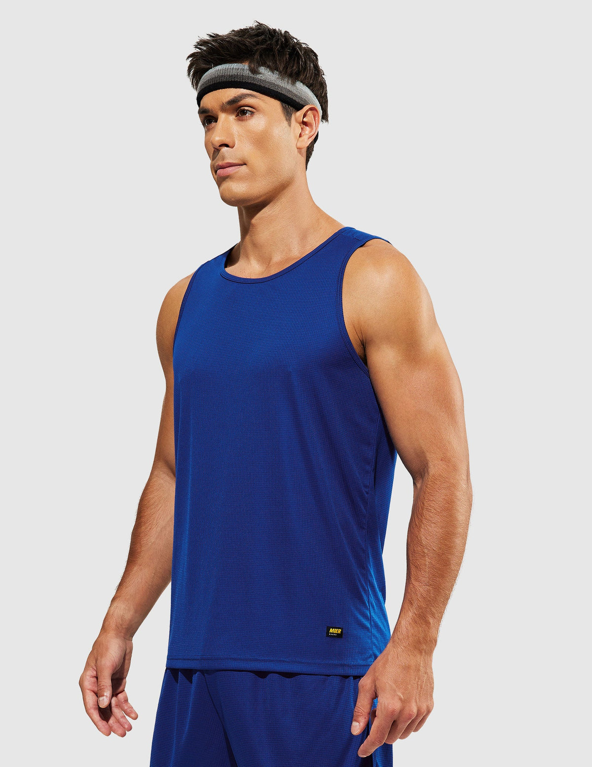 MIER Summer Running Tank Top Lightweight and Sweat Wicking Men's Tank Top Royal Blue / S