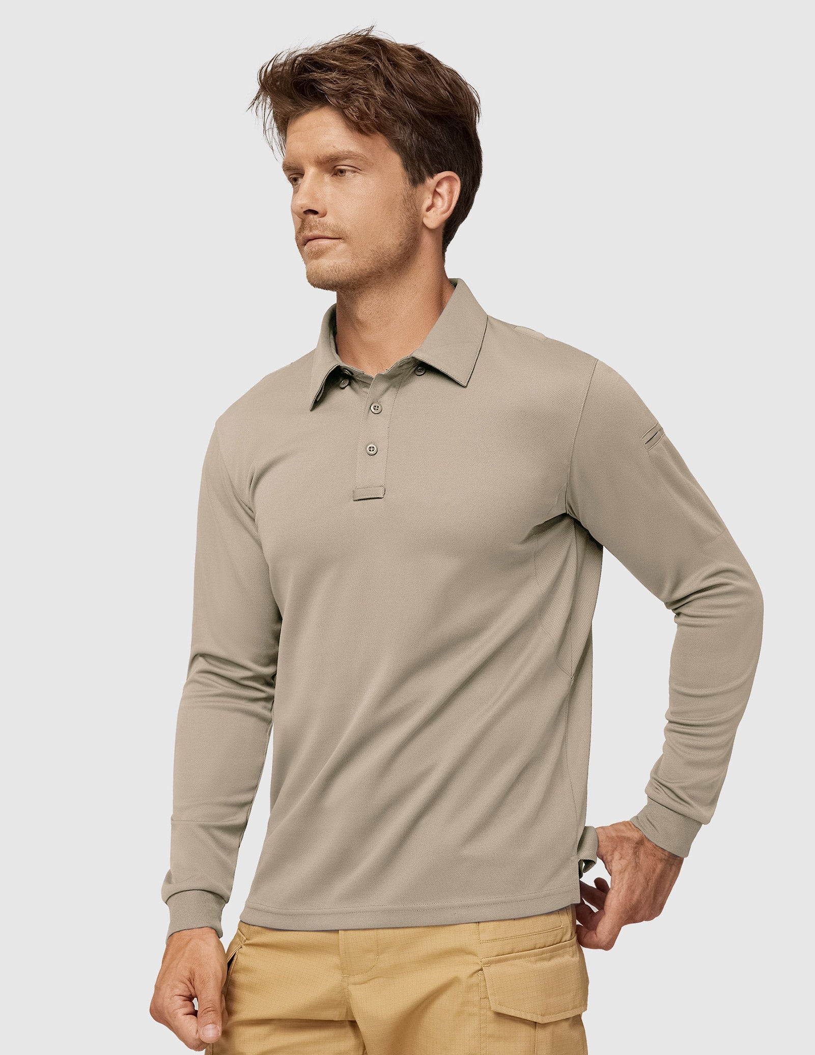 Men's Outdoor Tactical Long Sleeve Polo Shirts Quick Dry