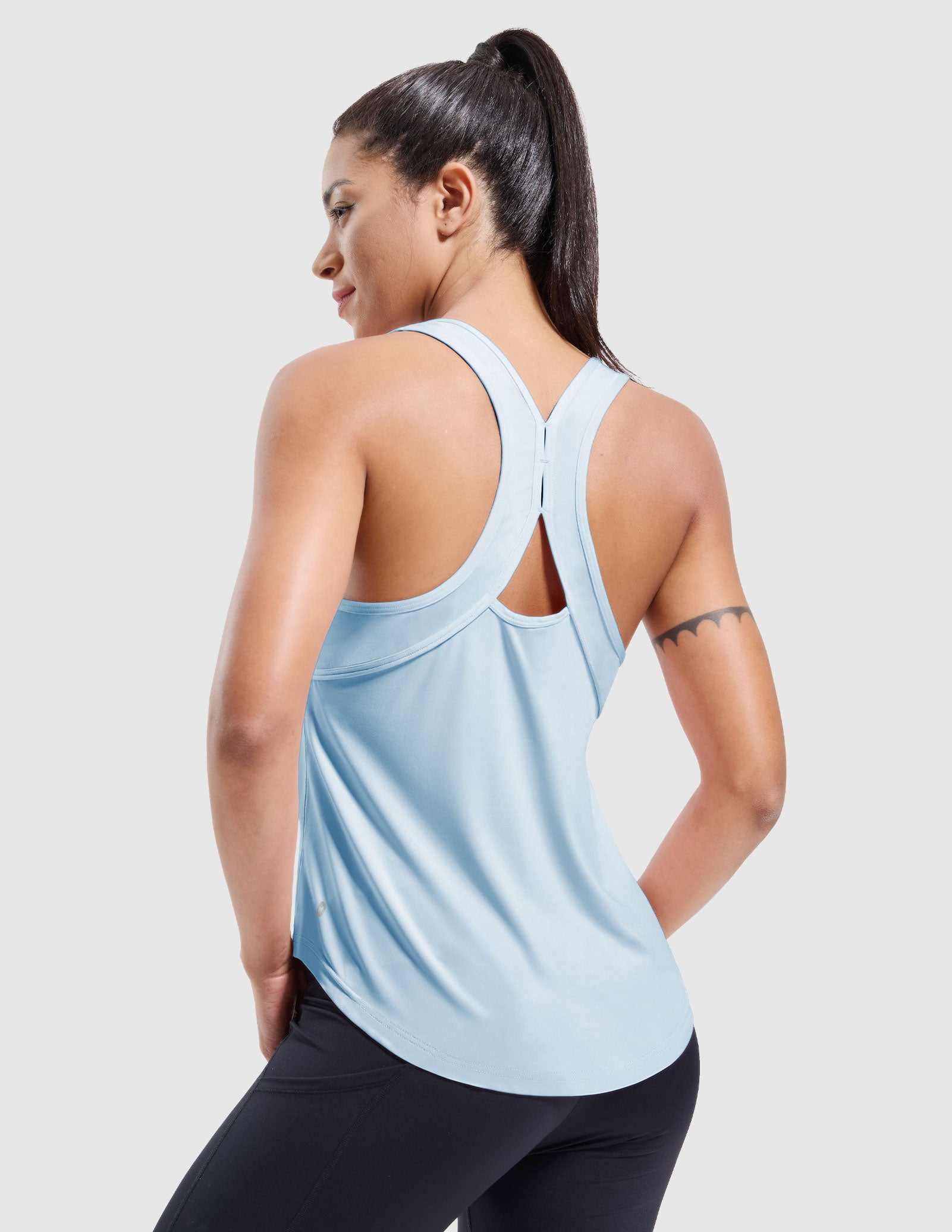 MIER Women's Sleeveless Tank with Open Back Perfect for Yoga and Running Women Tank Top