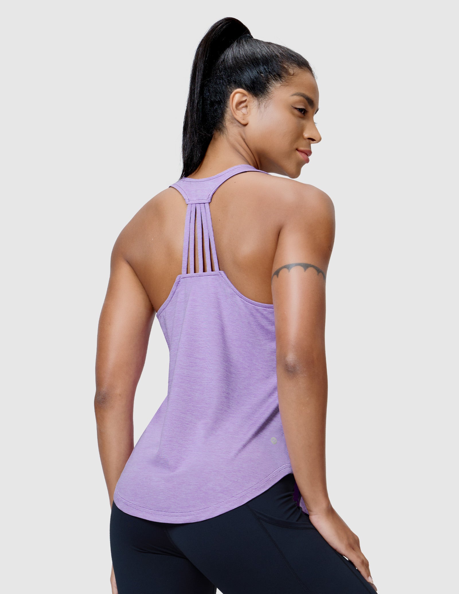 MIER Racerback Women’s Workout Tank Quick Dry Moisture Wicking and Stylish Women Tank Top Heather Lavender / XS