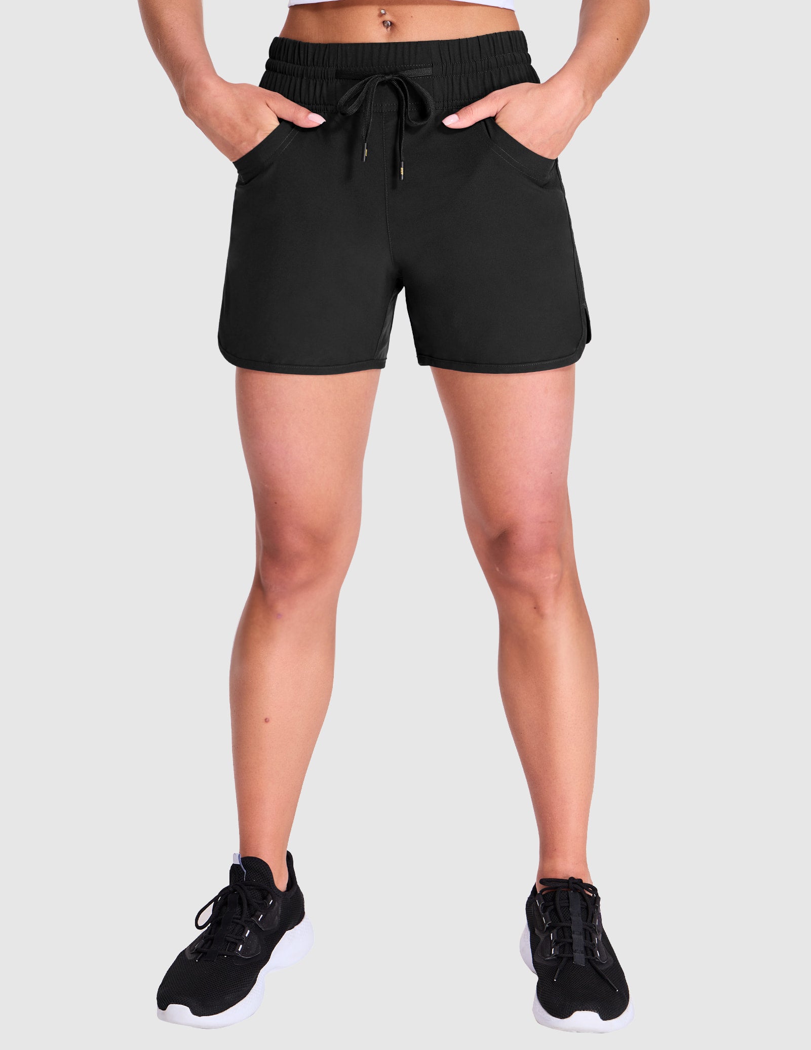 MIER Women's Quick Dry Running Shorts with Liner Women Shorts Black / XS