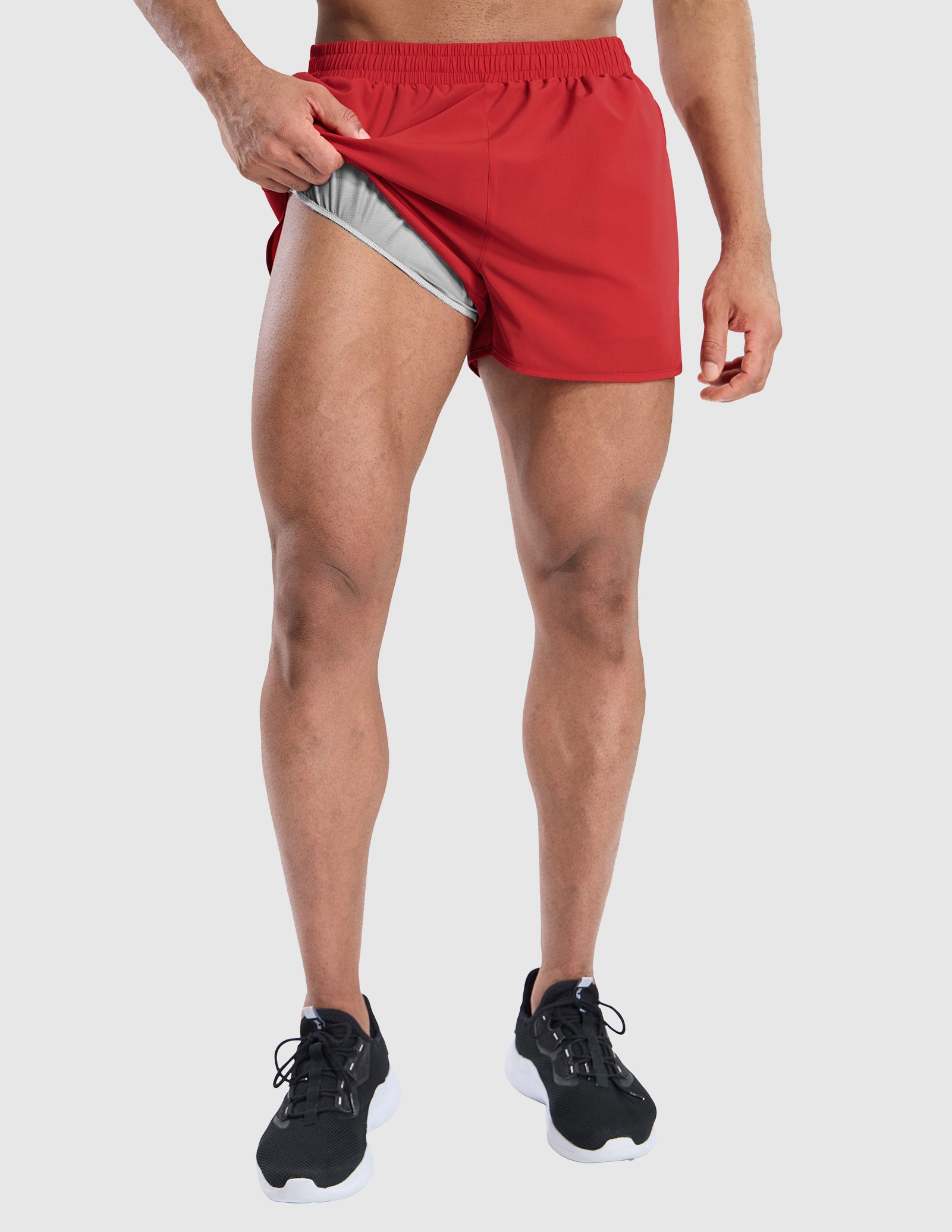 MIER Men's 3 Inch Marathon Running Shorts with Brief Liner Men's Shorts