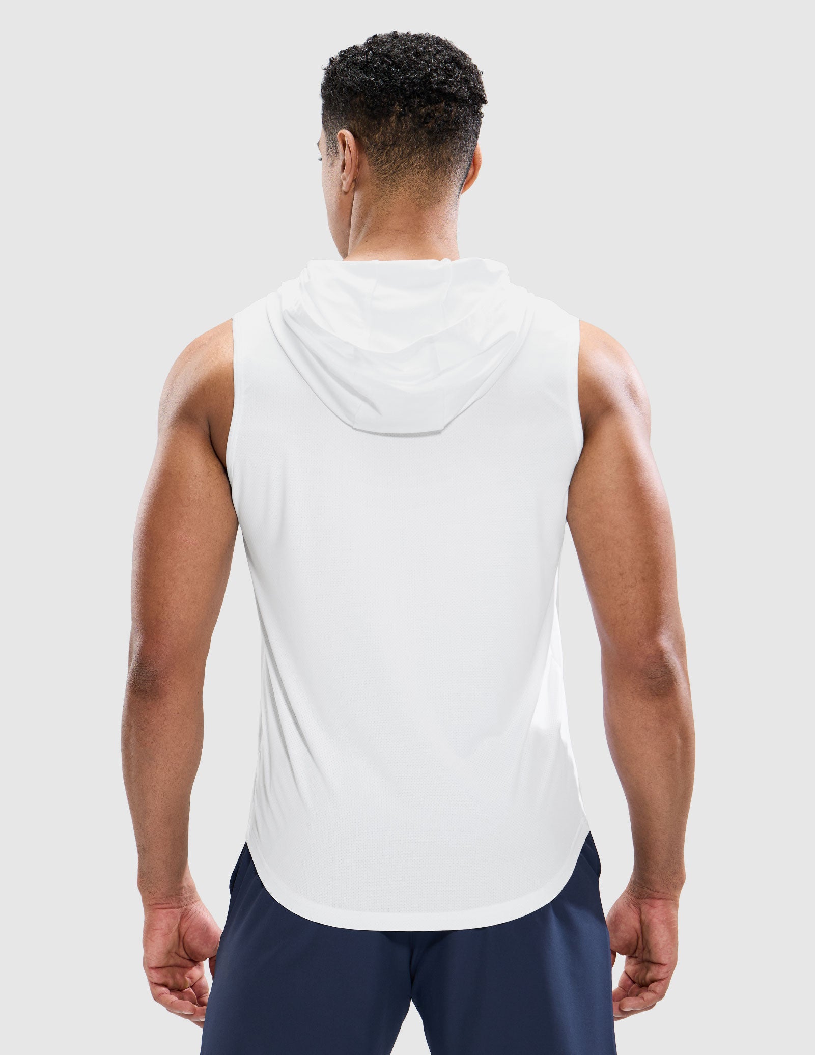 MIER Men's Sleeveless Tank Top with Hood Quick Dry Shirts Men's Sleeveless T-shirt