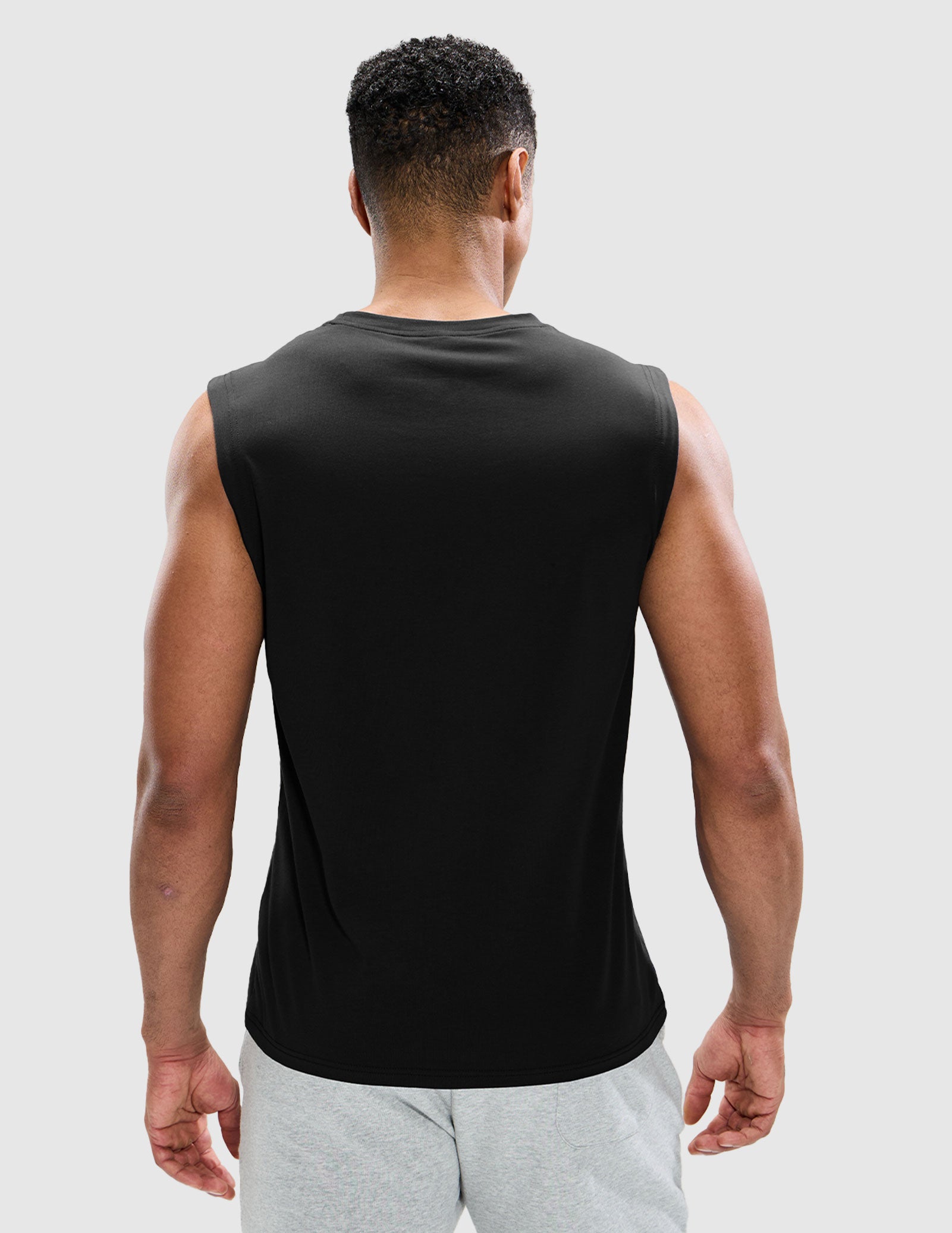 MIER Cotton Blend Running Tank for Men Stretchable and Moisture Wicking Men's Tank Top