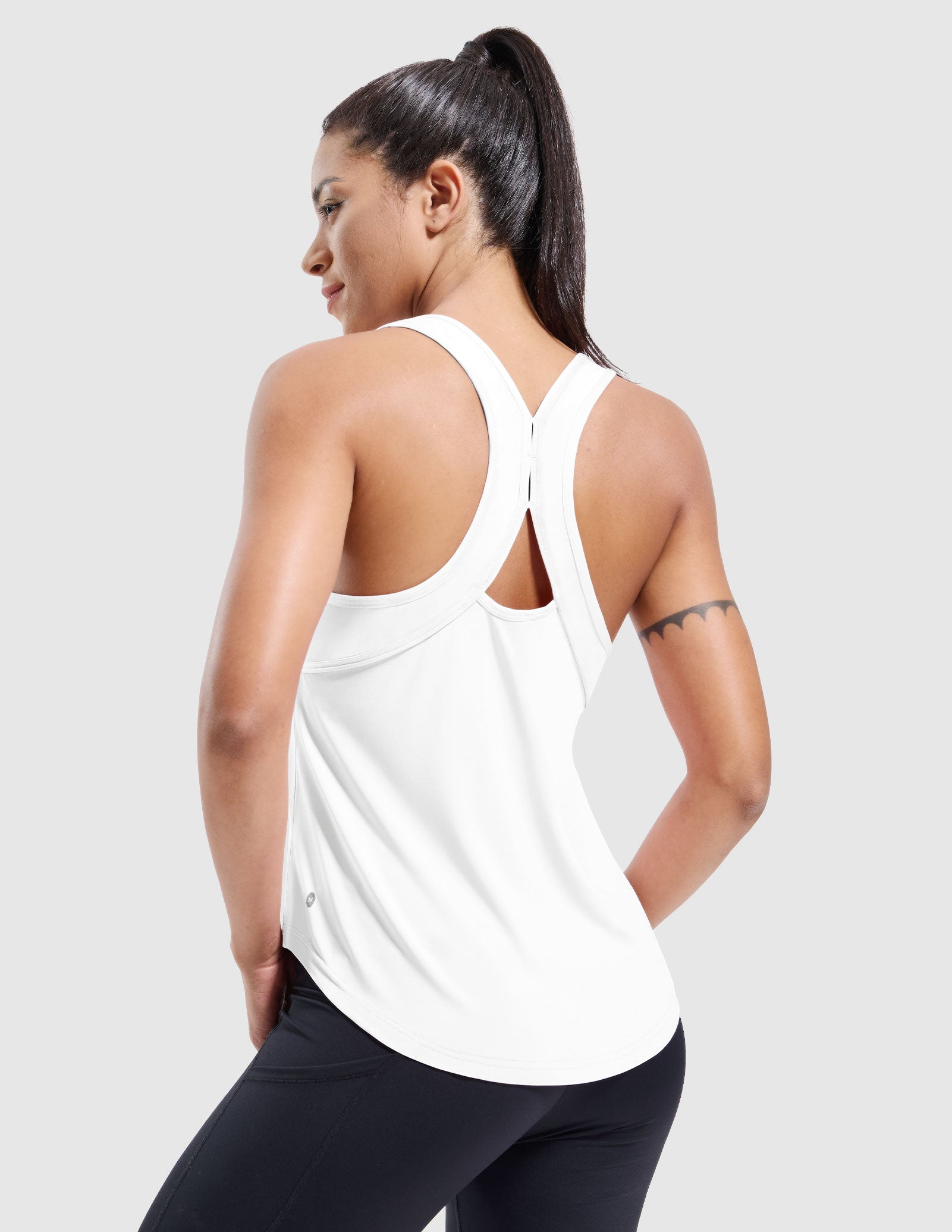 MIER Women's Sleeveless Tank with Open Back Perfect for Yoga and Running Women Tank Top