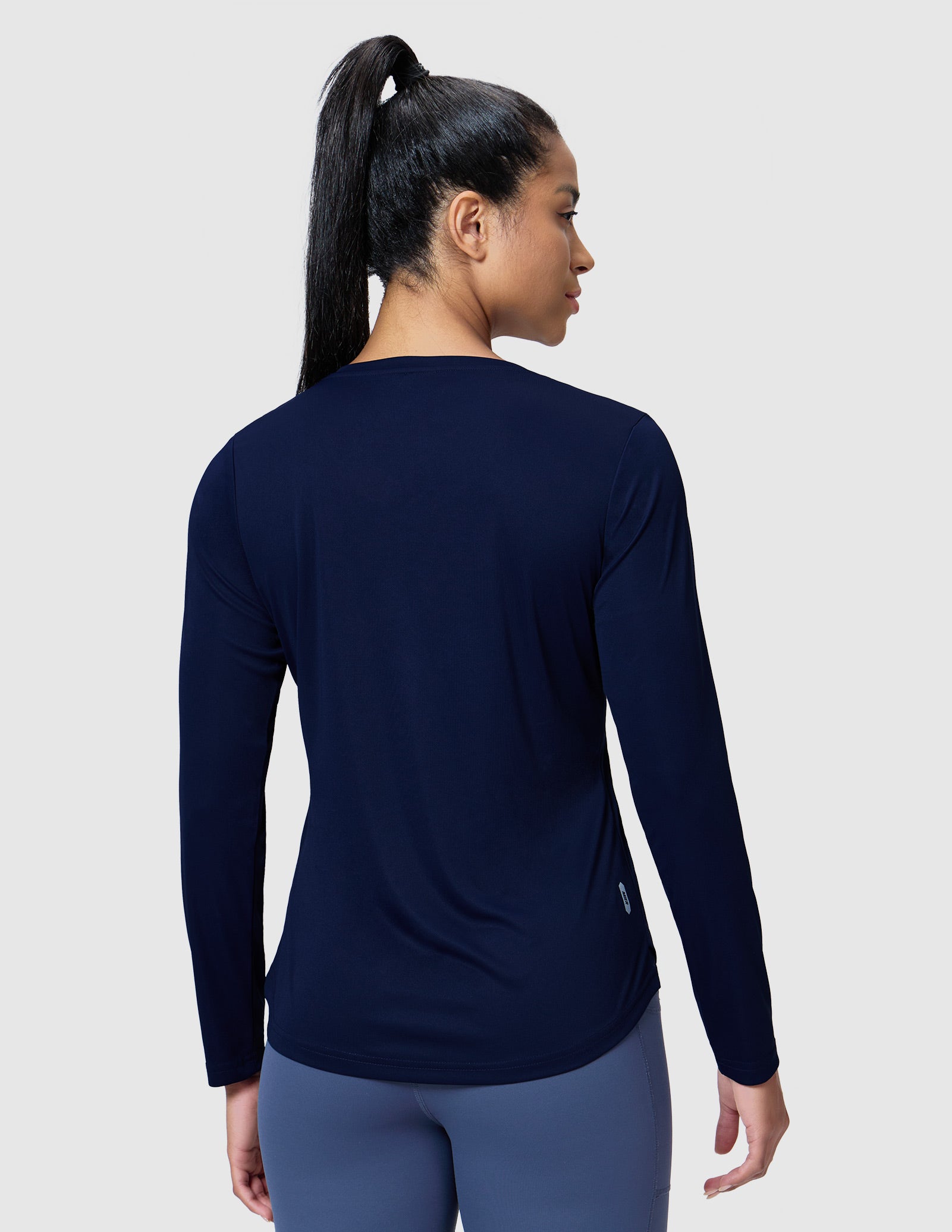 MIER Women’s Long Sleeve Workout Top UPF 50+ V-Neck Dry Fit Running Shirt Women Active Shirt