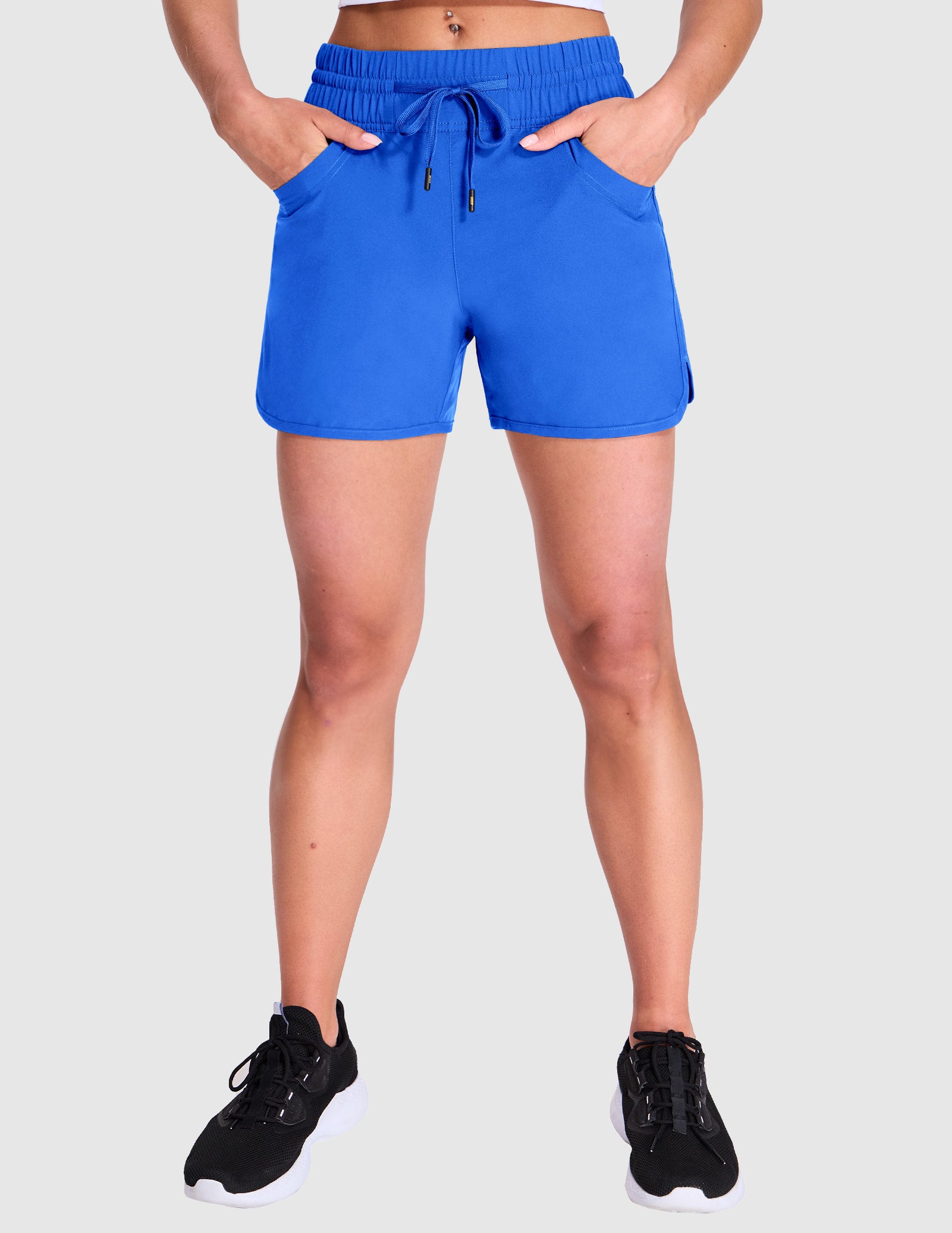 Women's Running Shorts Quick Dry with Liner Zipper Pocket