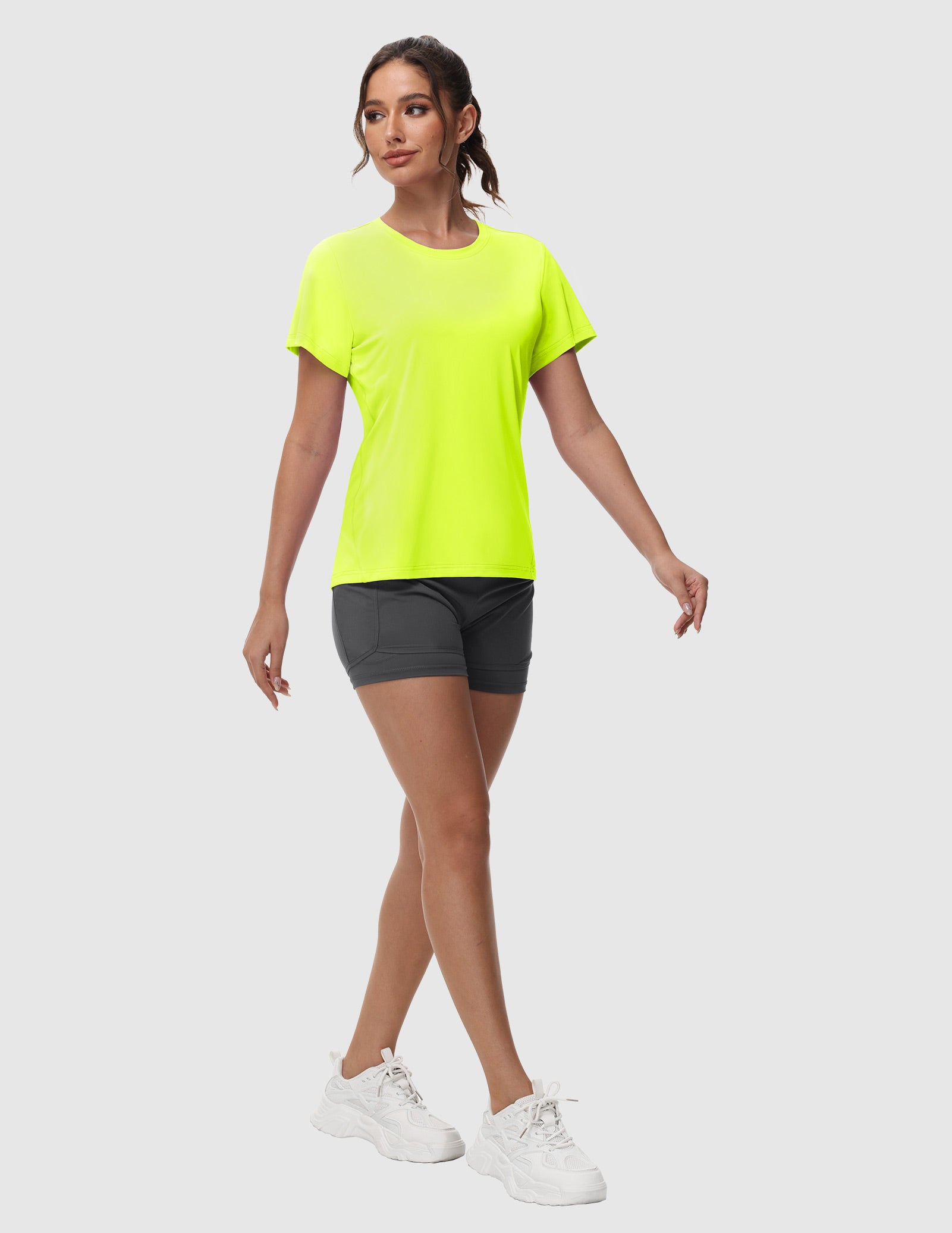 MIER Women's Athletic Running Tee Comfortable Lightweight and Breathable Women Active Shirt