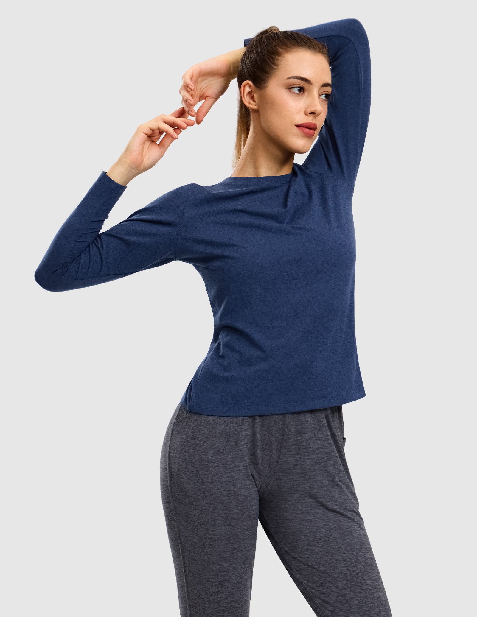 MIER Women’s Buttery Soft Long Sleeve Dry Fit Active T-Shirt Women Active Shirt