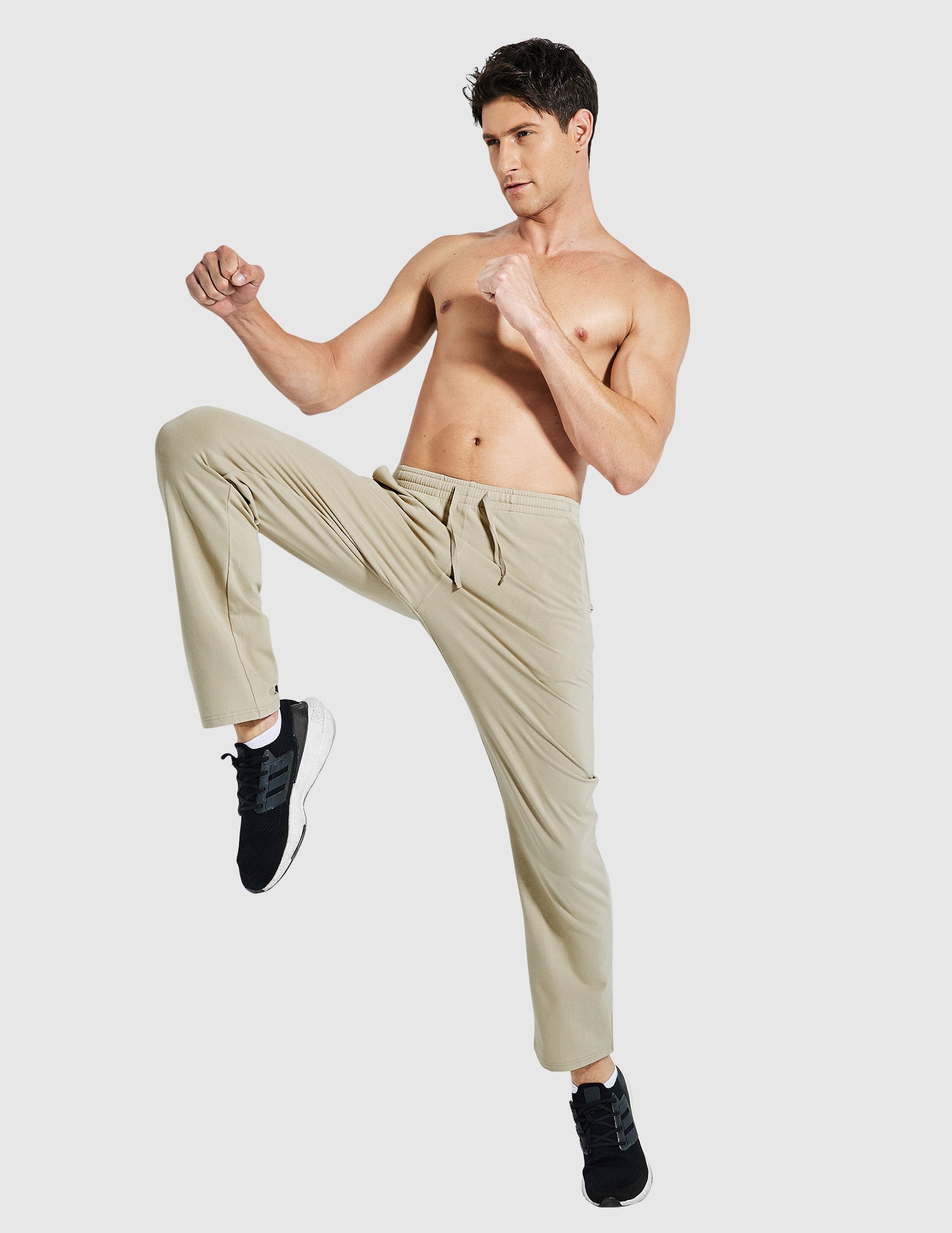 Men's Cotton Sweatpants with Pockets Sports Knit Pants