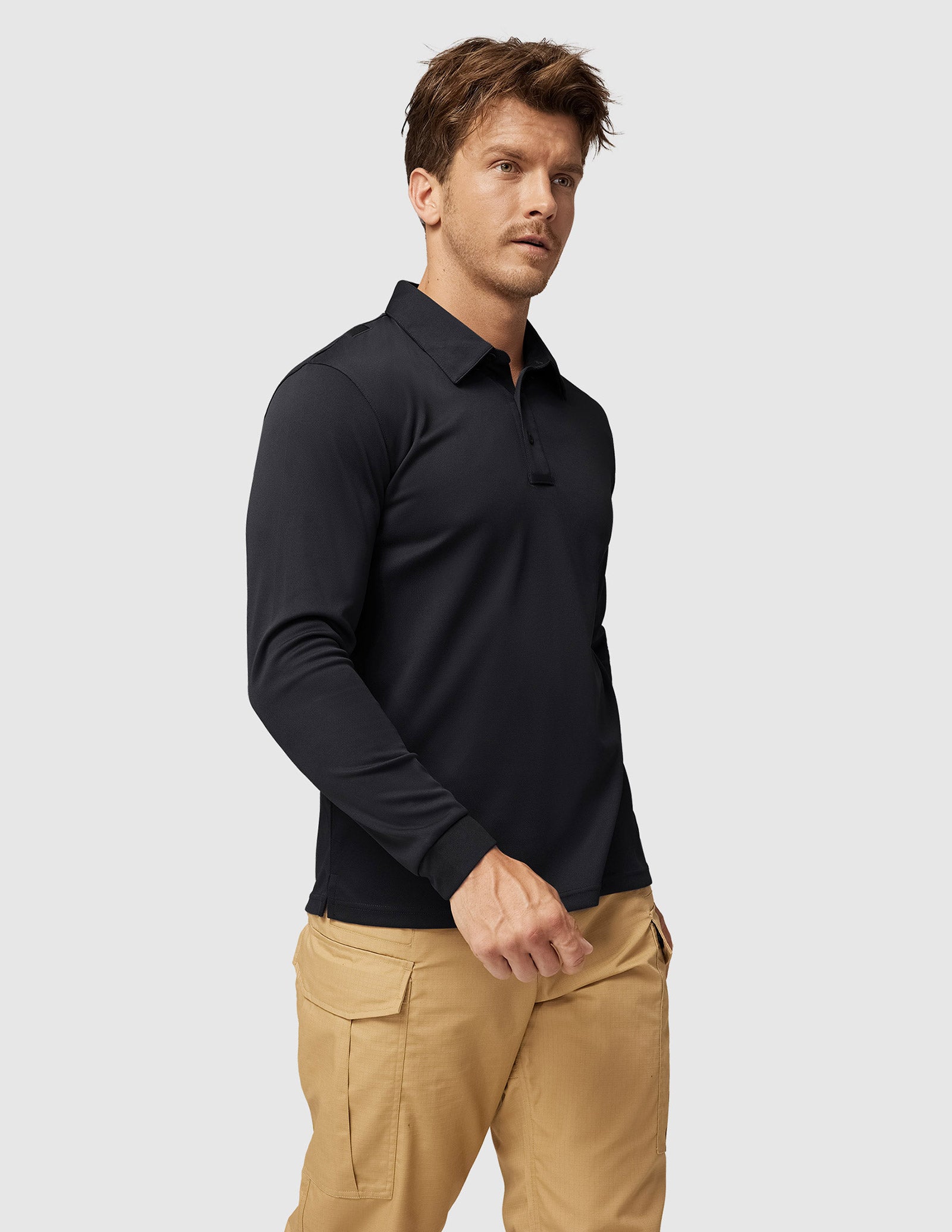 Men's Outdoor Tactical Long Sleeve Polo Shirts Quick Dry