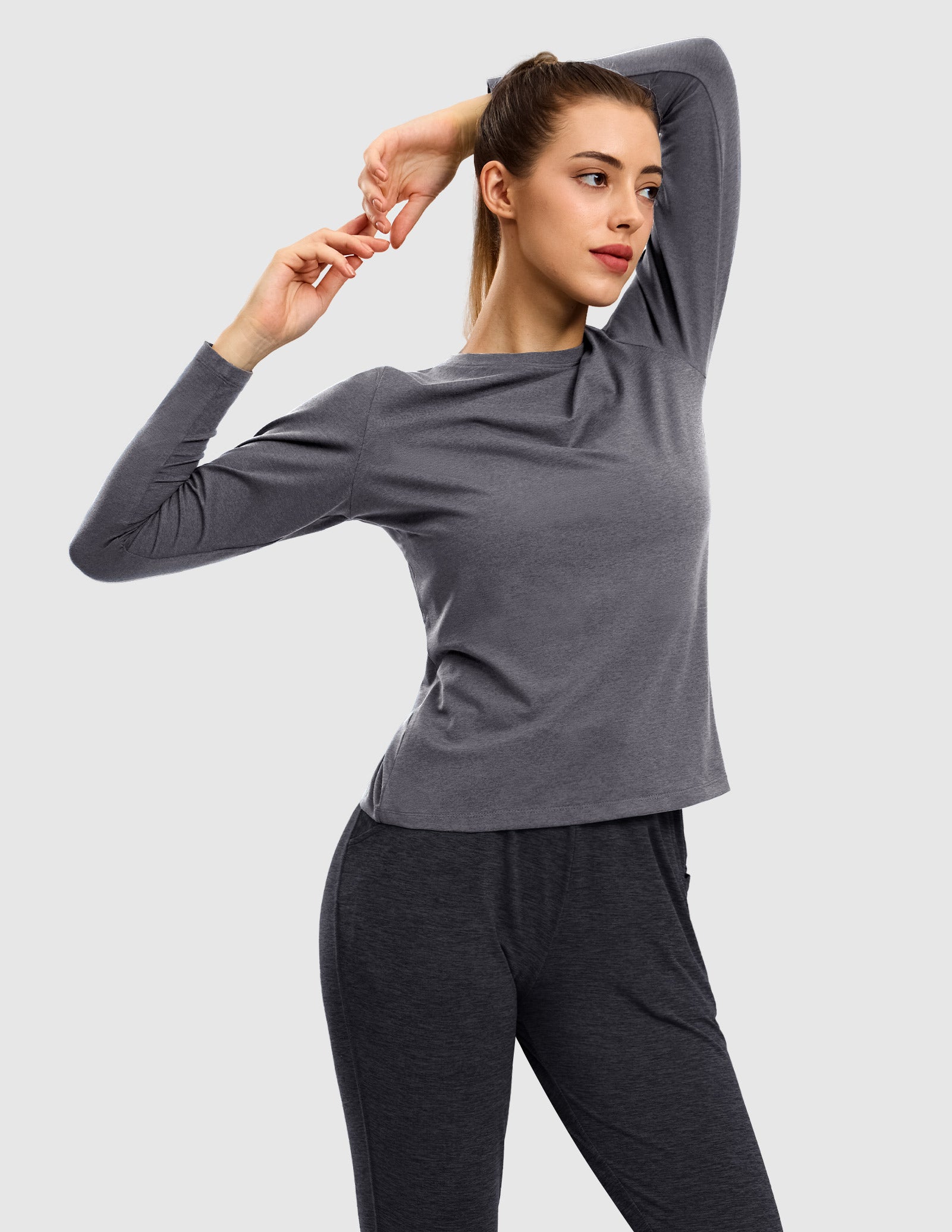 MIER Women’s Buttery Soft Long Sleeve Dry Fit Active T-Shirt Women Active Shirt