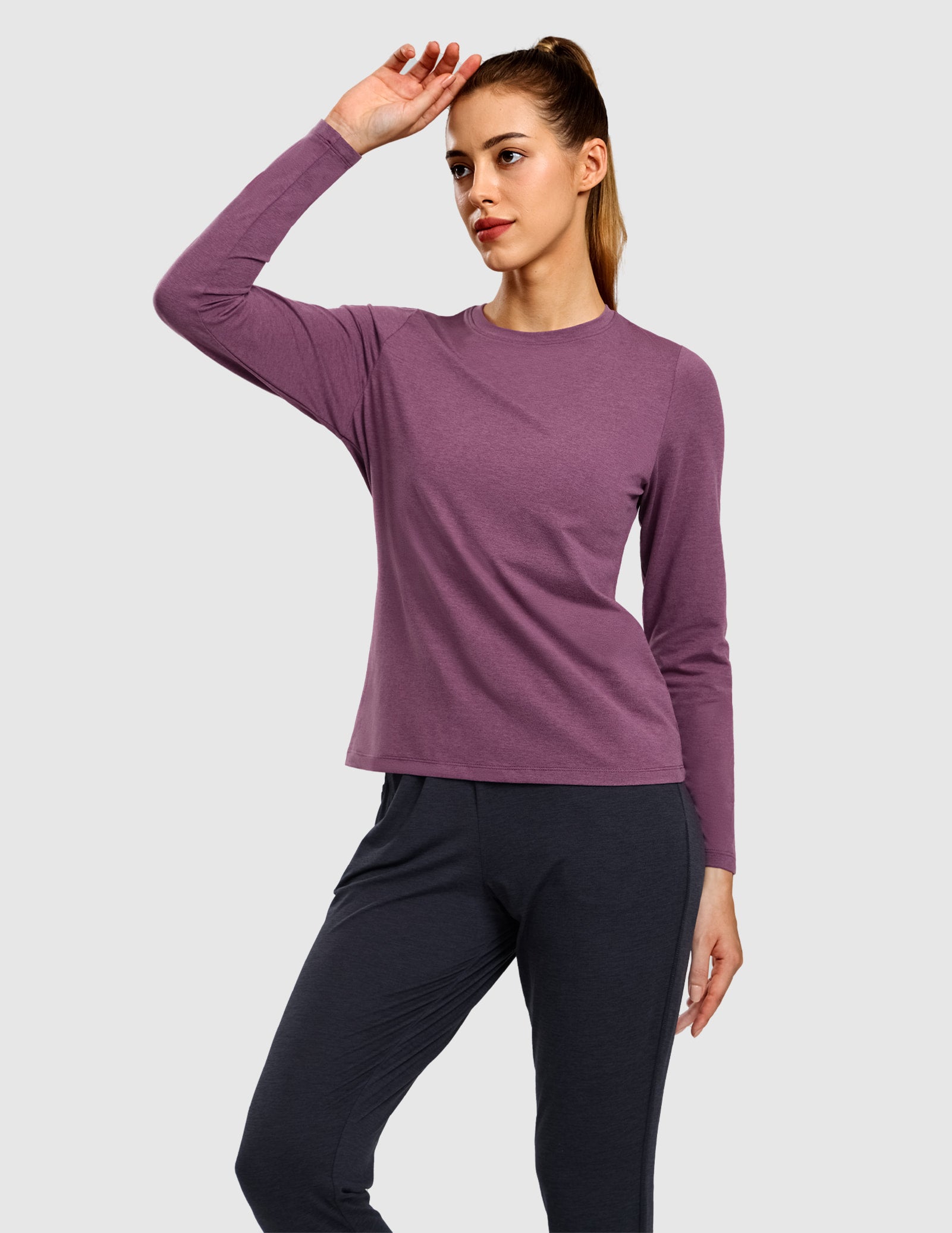 MIER Women’s Buttery Soft Long Sleeve Dry Fit Active T-Shirt Women Active Shirt