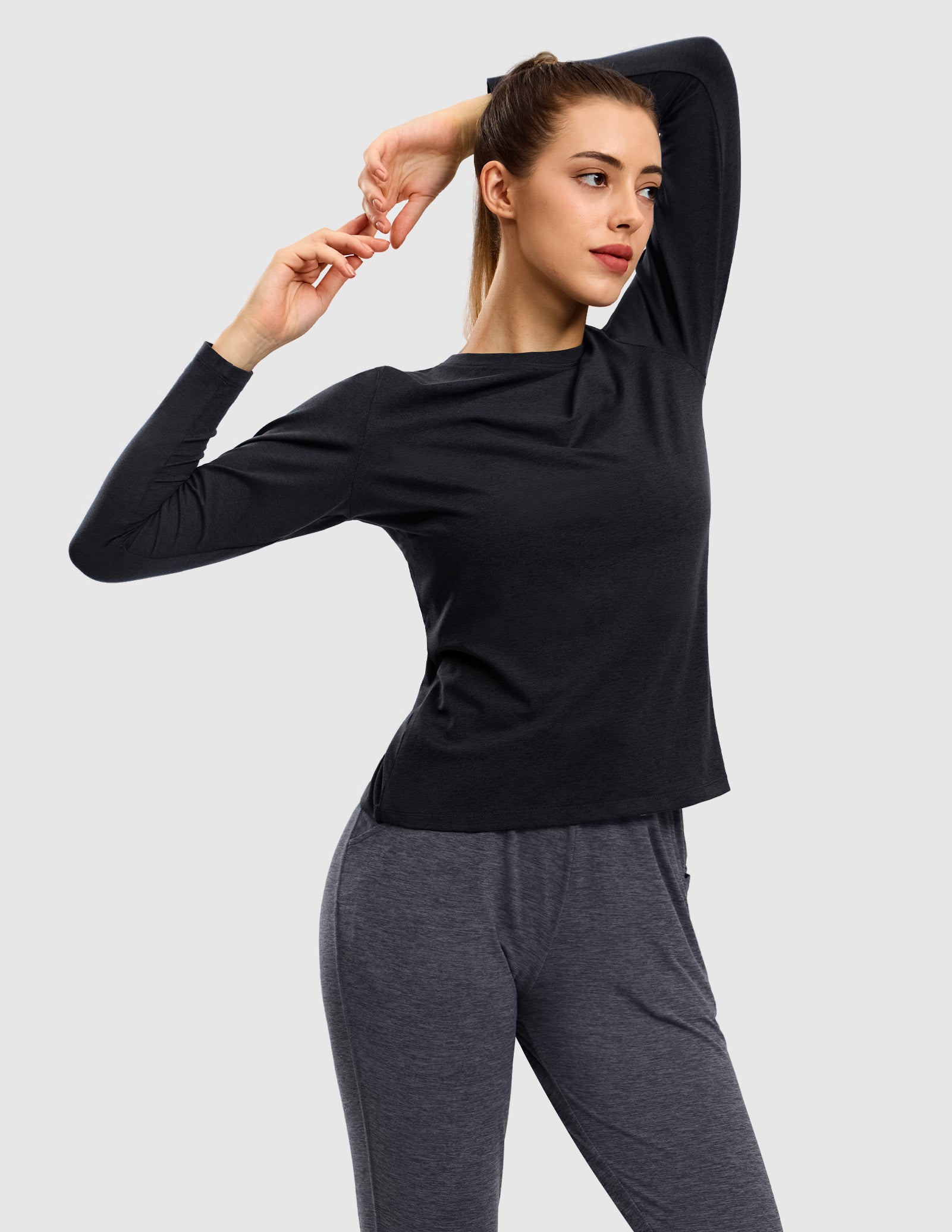 MIER Women’s Buttery Soft Long Sleeve Dry Fit Active T-Shirt Women Active Shirt