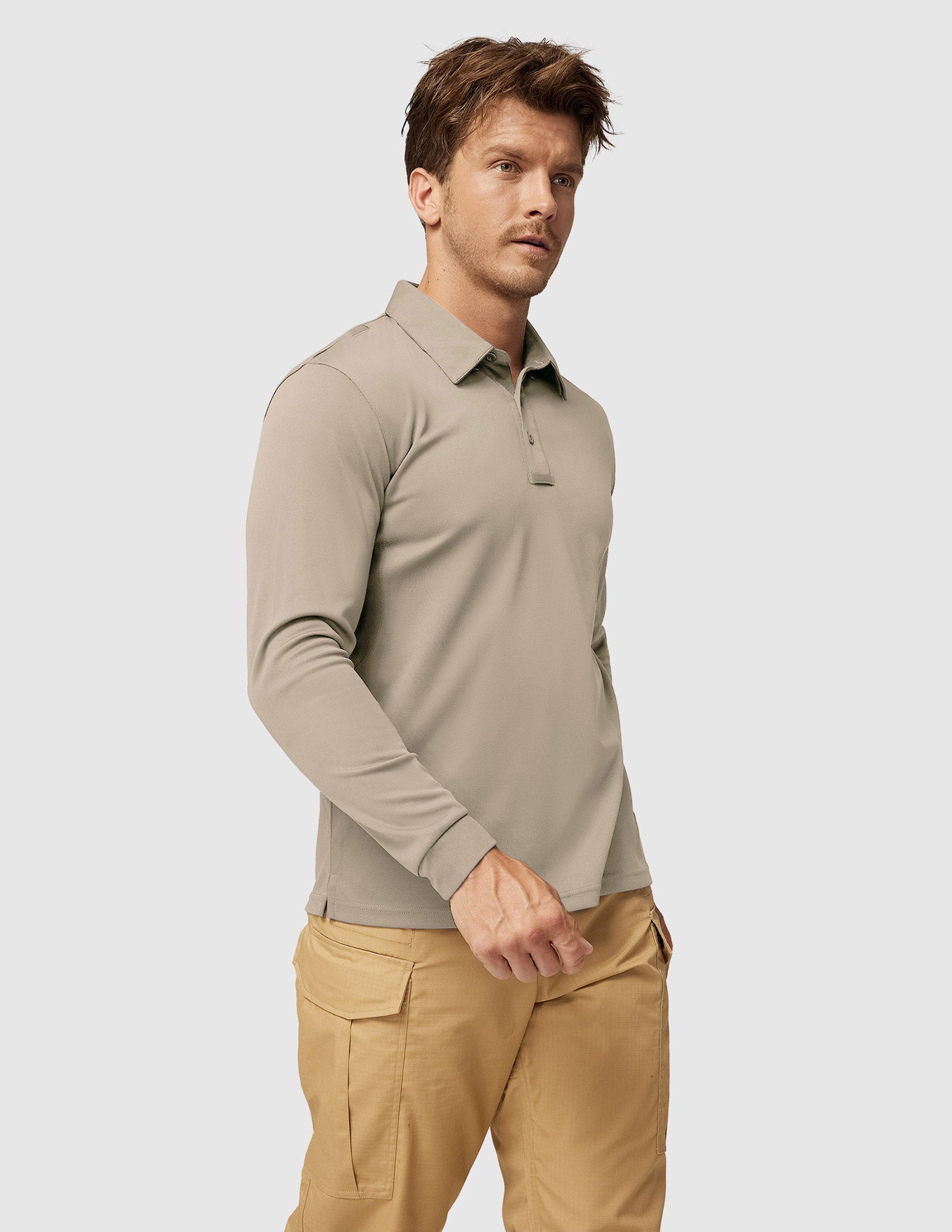 Men's Outdoor Tactical Long Sleeve Polo Shirts Quick Dry