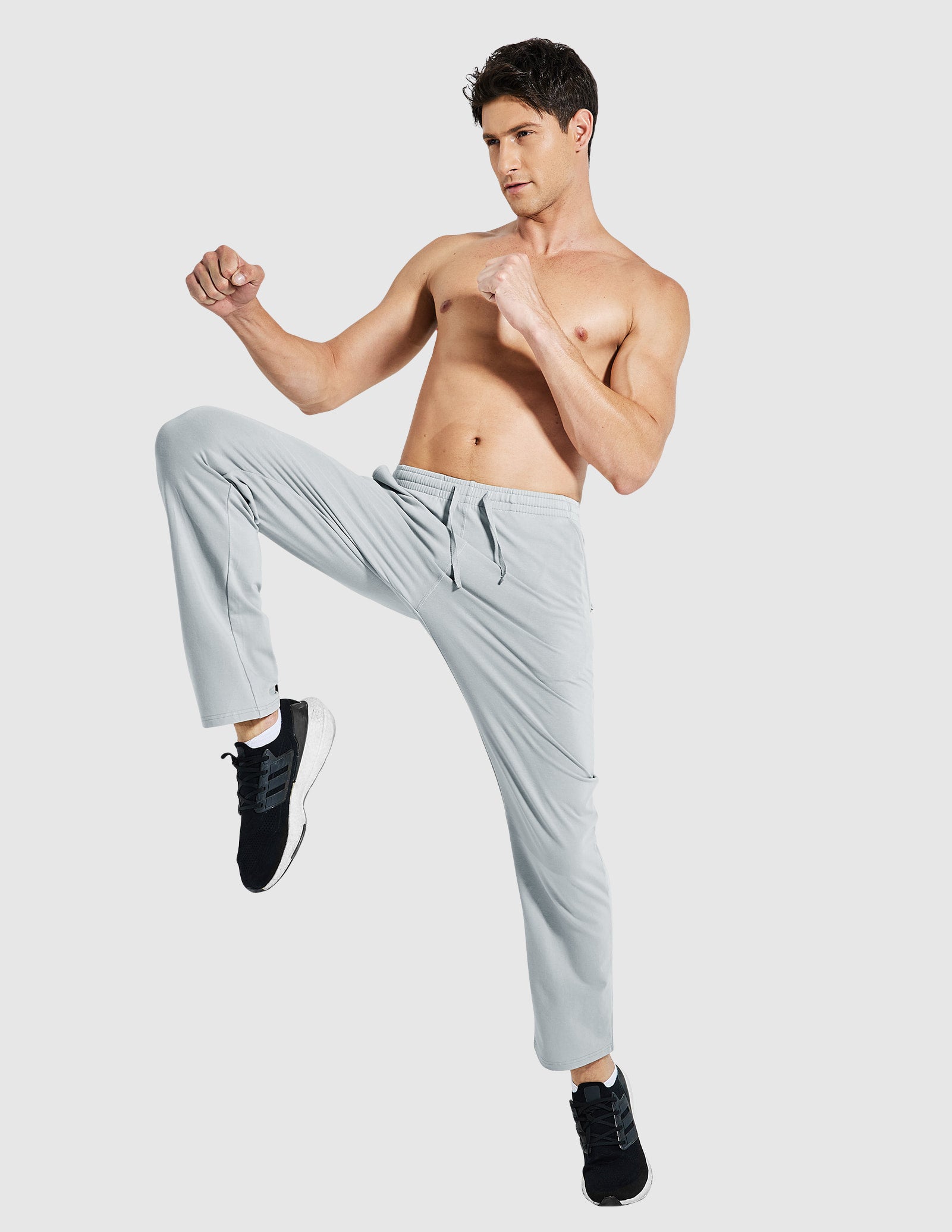 Men's Cotton Sweatpants with Pockets Sports Knit Pants