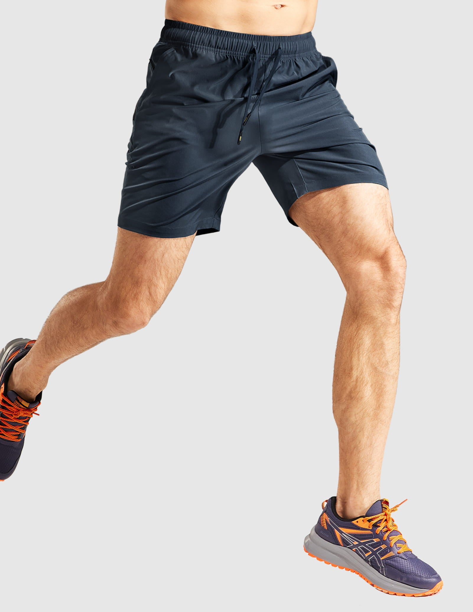 Short de course à séchage rapide pour homme avec poches zippées 7 pouces