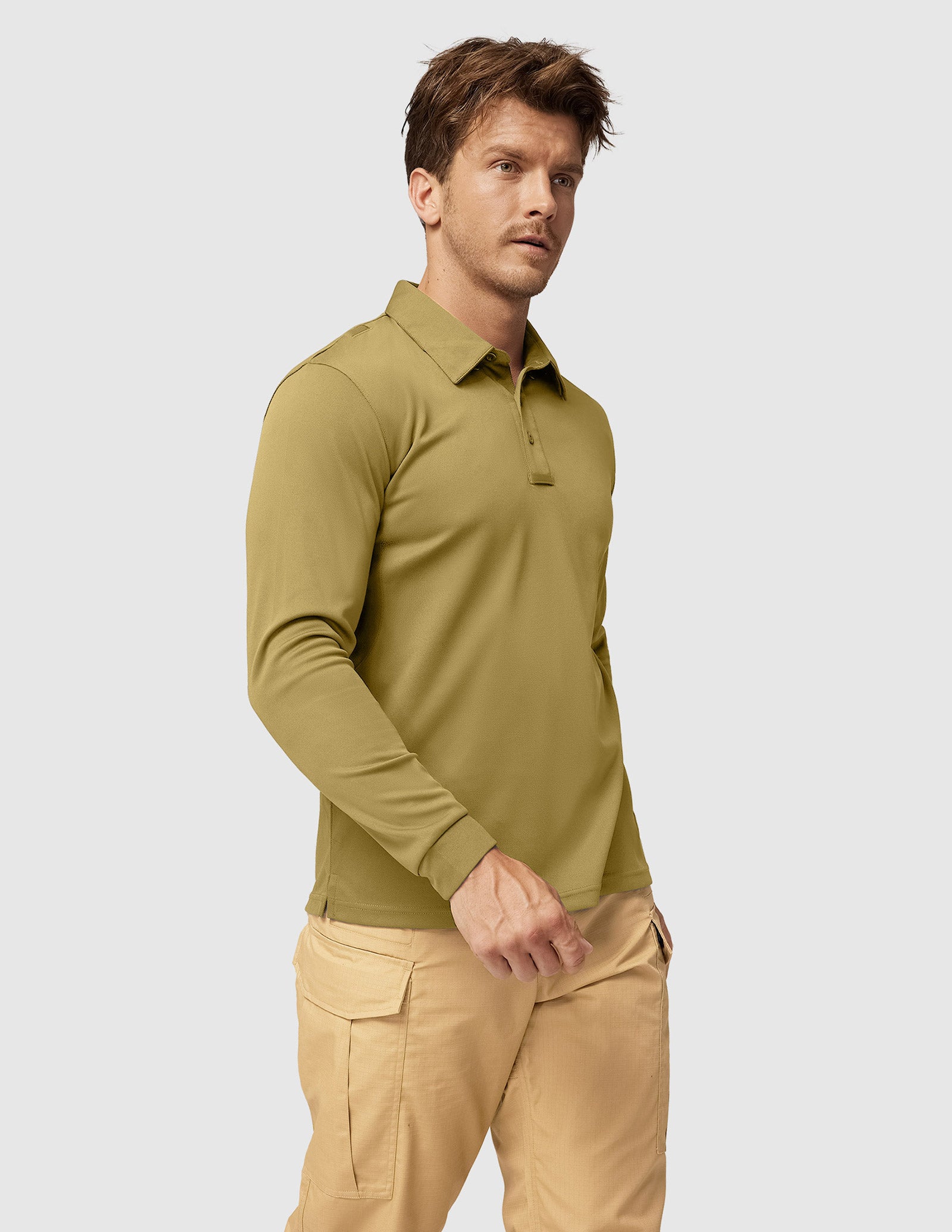 Men's Outdoor Tactical Long Sleeve Polo Shirts Quick Dry