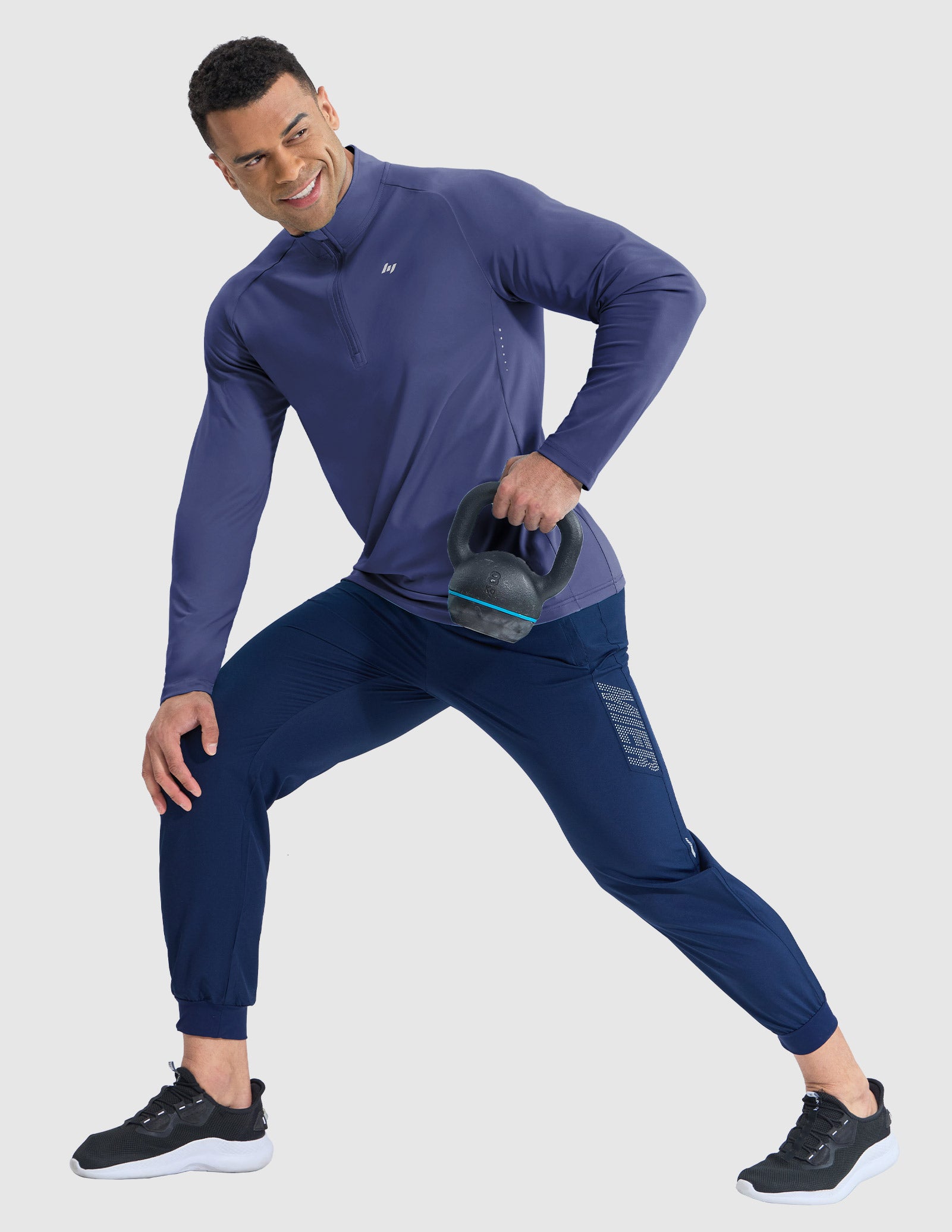 MIER Lightweight Quarter Zip Running Shirt, Breathable and Sun Protection Men's T-Shirts