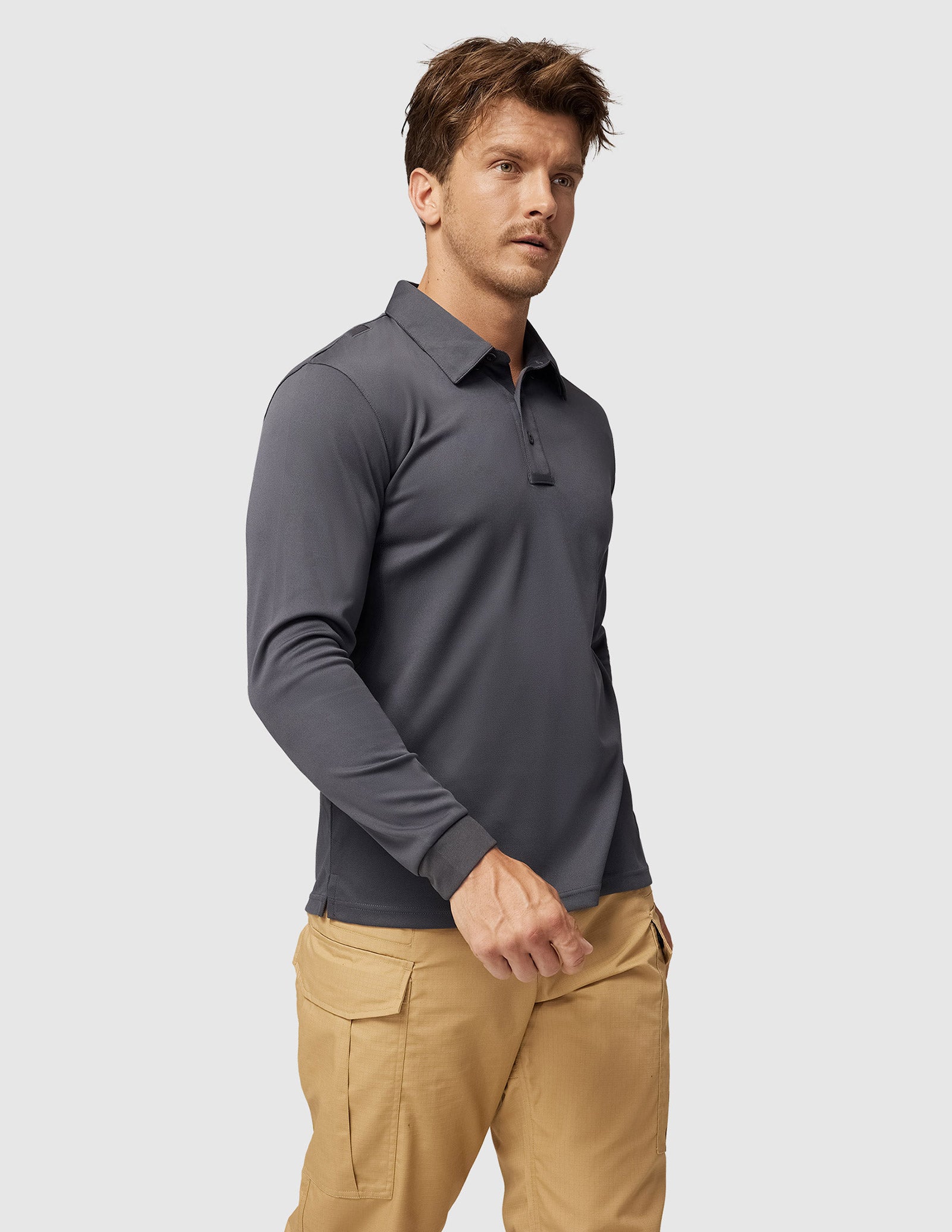 Men's Outdoor Tactical Long Sleeve Polo Shirts Quick Dry