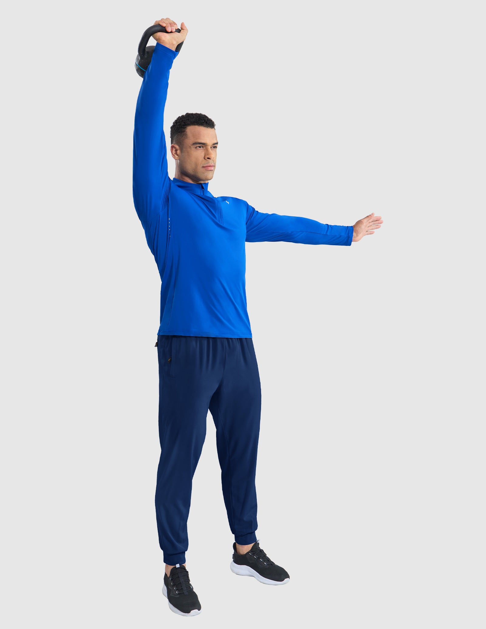 MIER Lightweight Quarter Zip Running Shirt, Breathable and Sun Protection Men's T-Shirts