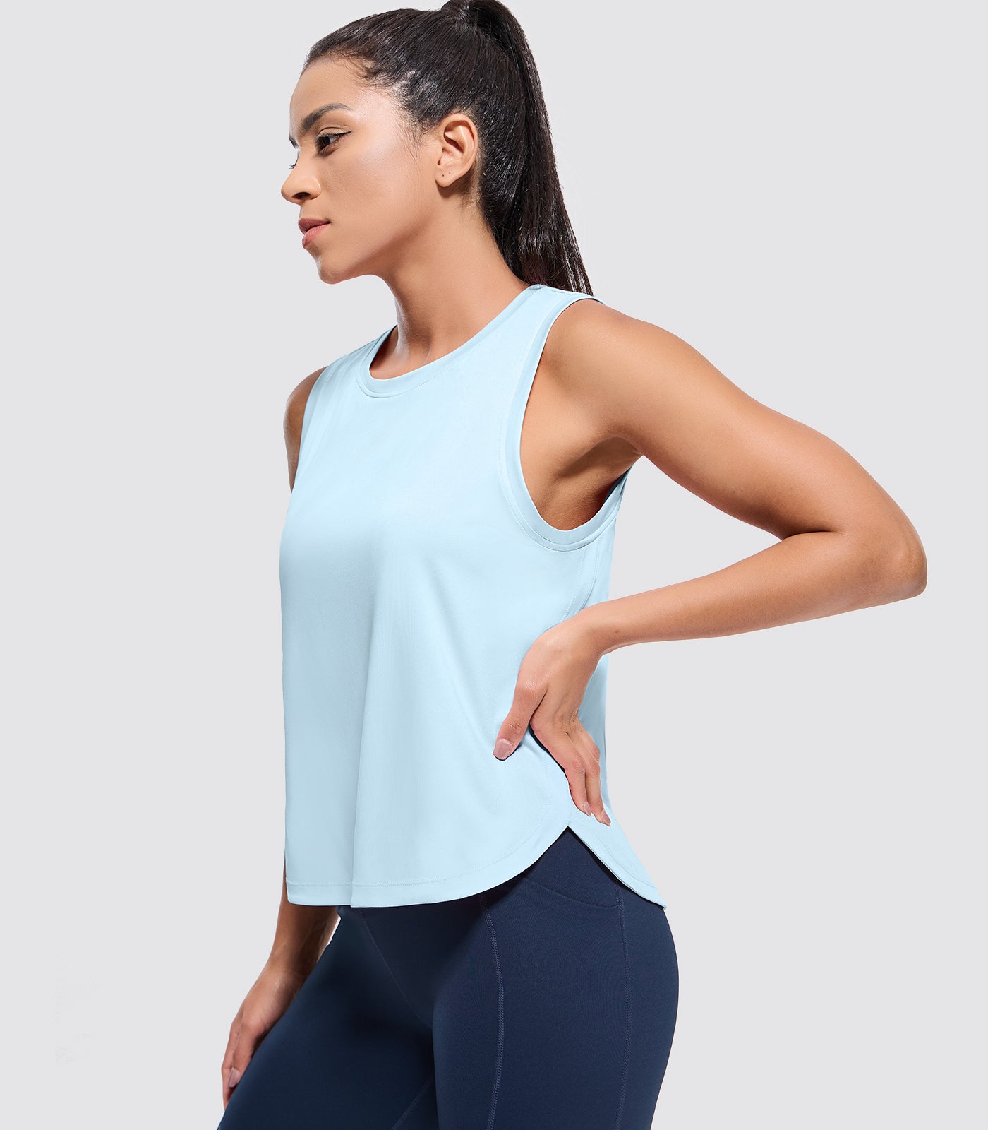 MIER Athletic Running Tank with Side Slits Breathable and Durable Women Tank Top