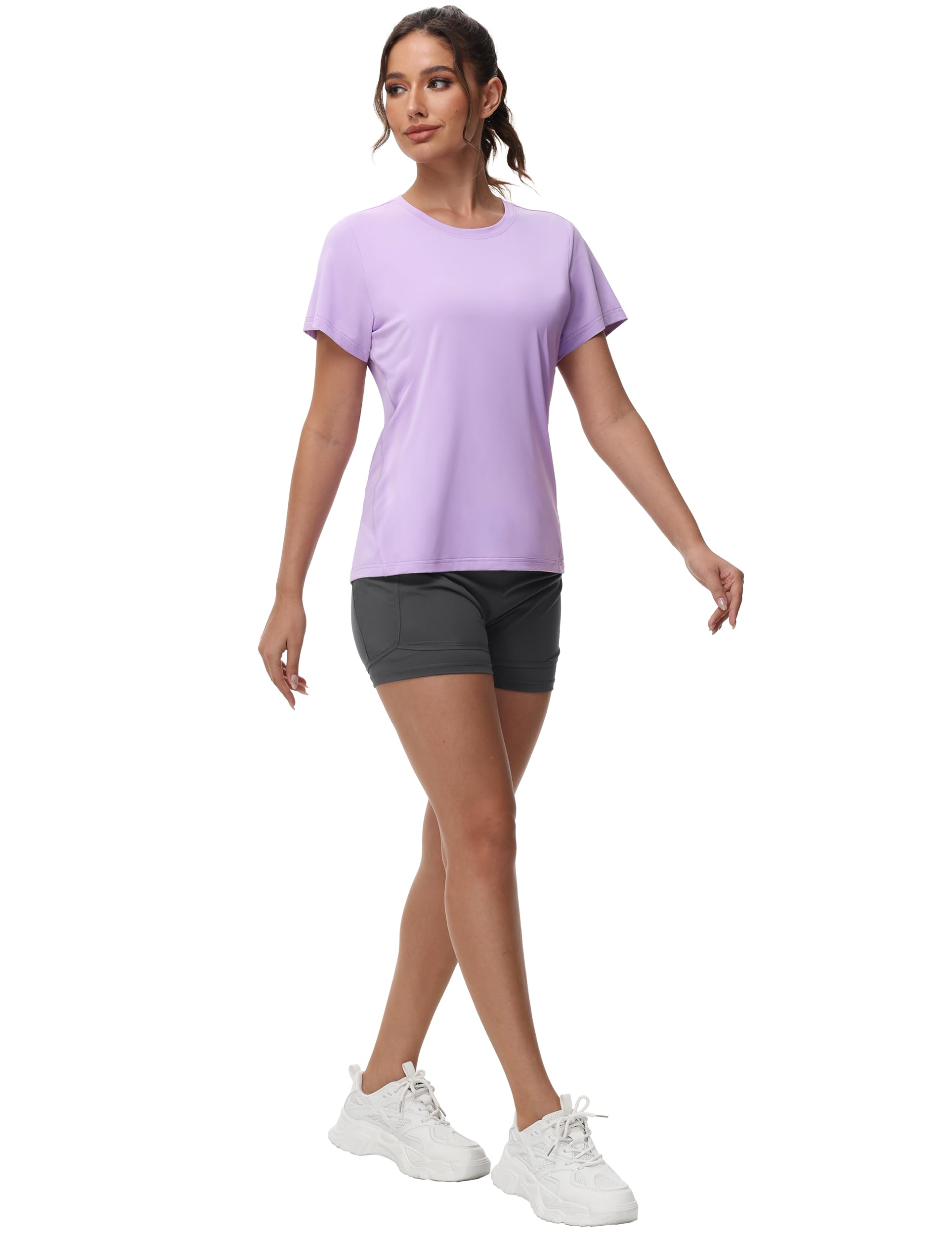 MIER Women's Athletic Running Tee Comfortable Lightweight and Breathable Women Active Shirt