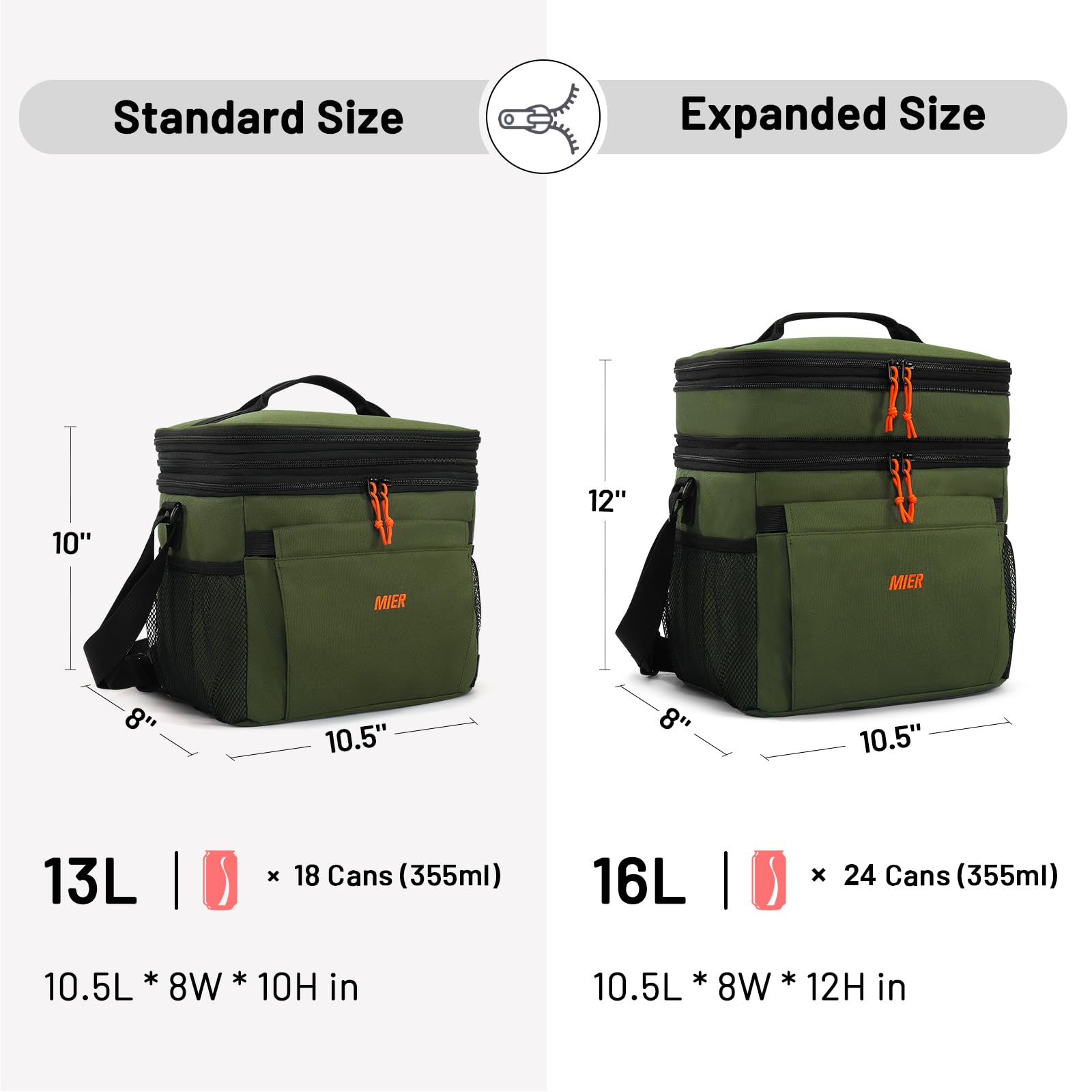 Expandable Lunch Box for Men Insulated Cooler Bag