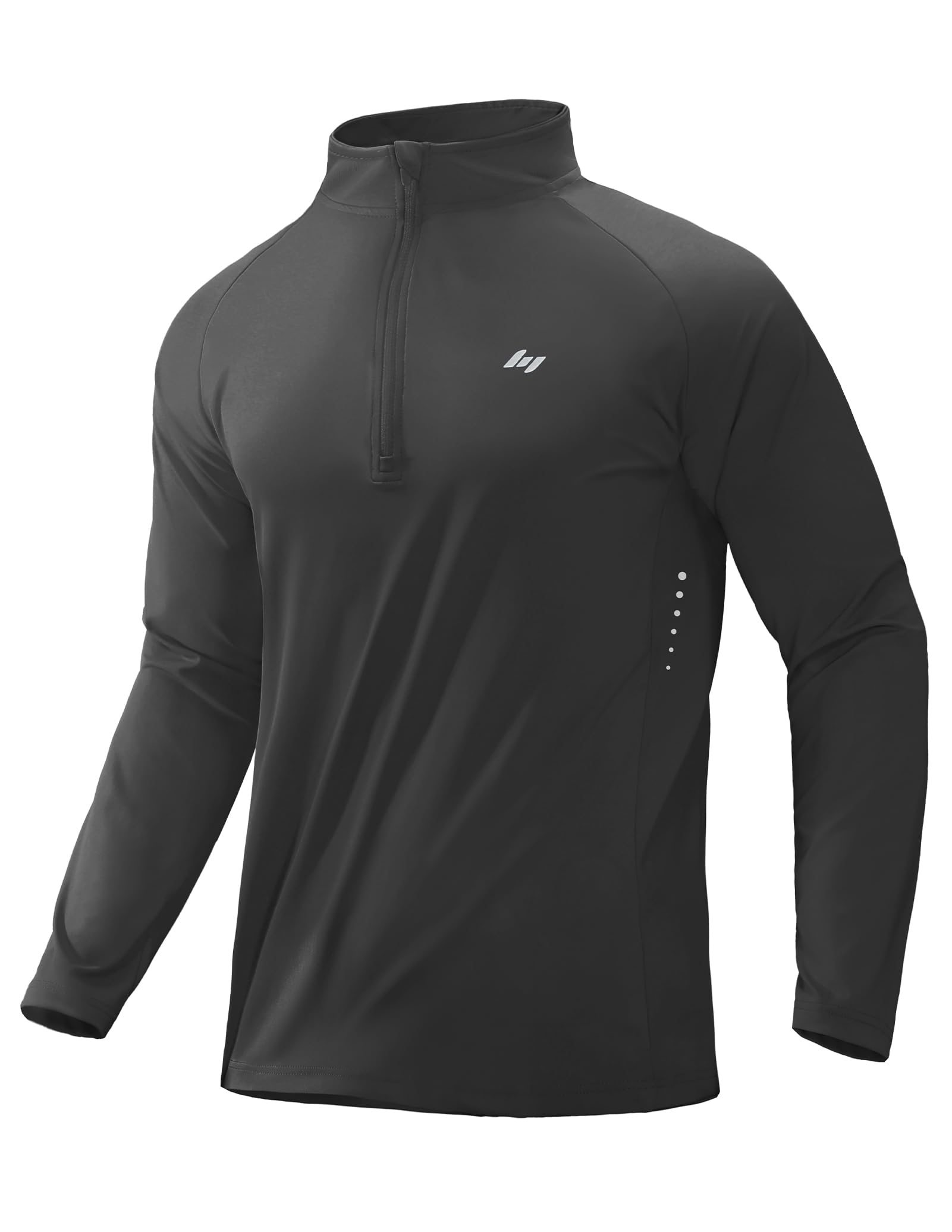 MIER Lightweight Quarter Zip Running Shirt, Breathable and Sun Protection Men's T-Shirts