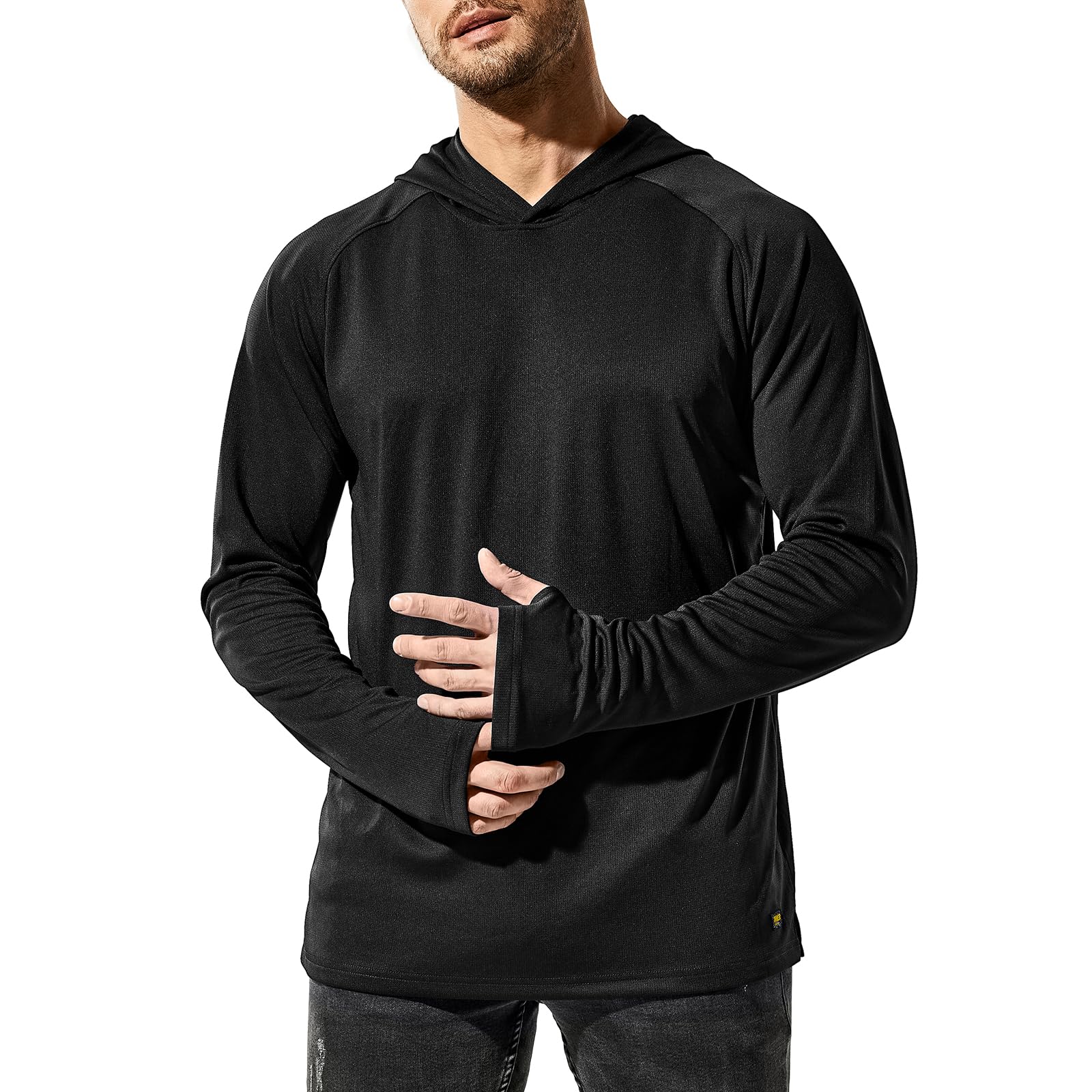 MIER Men's Performance Long Sleeve Hooded Sun Shirt Men's T-Shirts