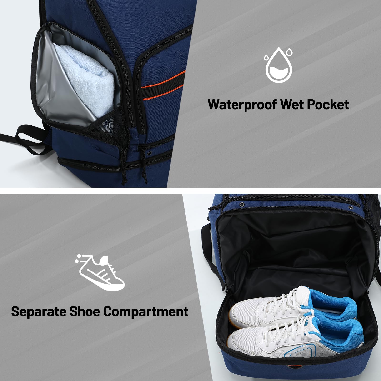 MIER Basketball Backpack Bags with Shoe Compartment Backpack Bag