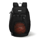 MIER Basketball Backpack Large Sports Bag with Laptop Compartment Backpack Bag Black