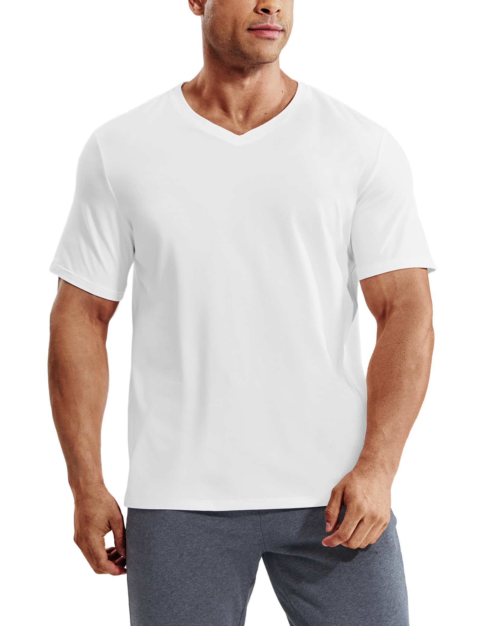 MIER Men’s Buttery Soft Dry Fit V-Neck Workout T-Shirt Men's Shirt