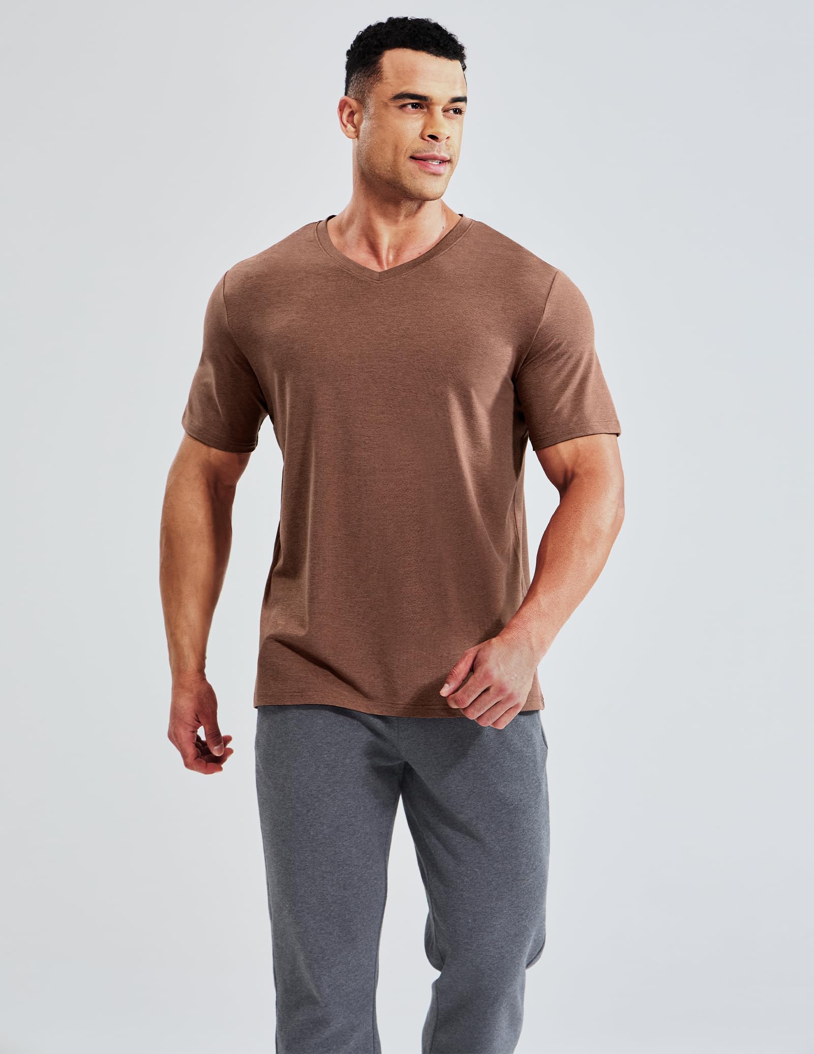 MIER Men’s Buttery Soft Dry Fit V-Neck Workout T-Shirt Men's Shirt