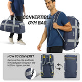 Large Convertible Duffel Backpack with Shoe Compartment