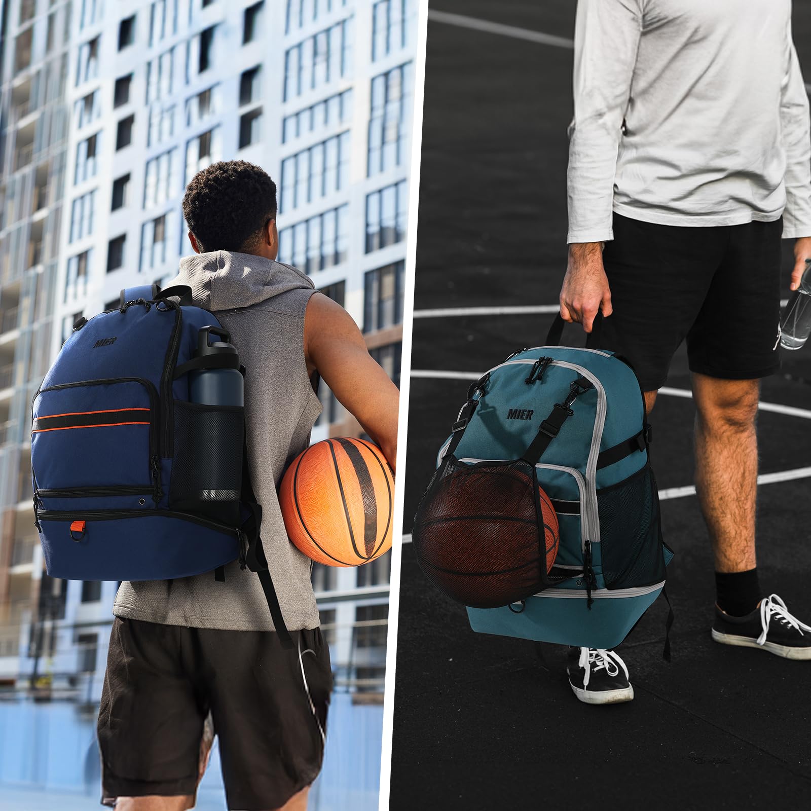 MIER Basketball Backpack Bags with Shoe Compartment Backpack Bag