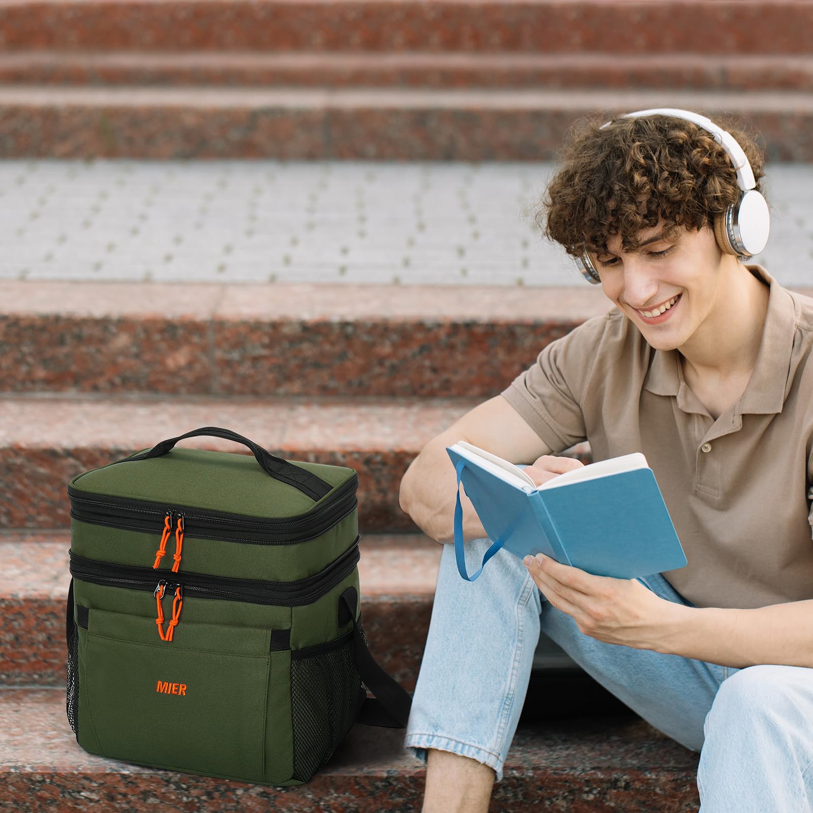 Expandable Lunch Box for Men Insulated Cooler Bag