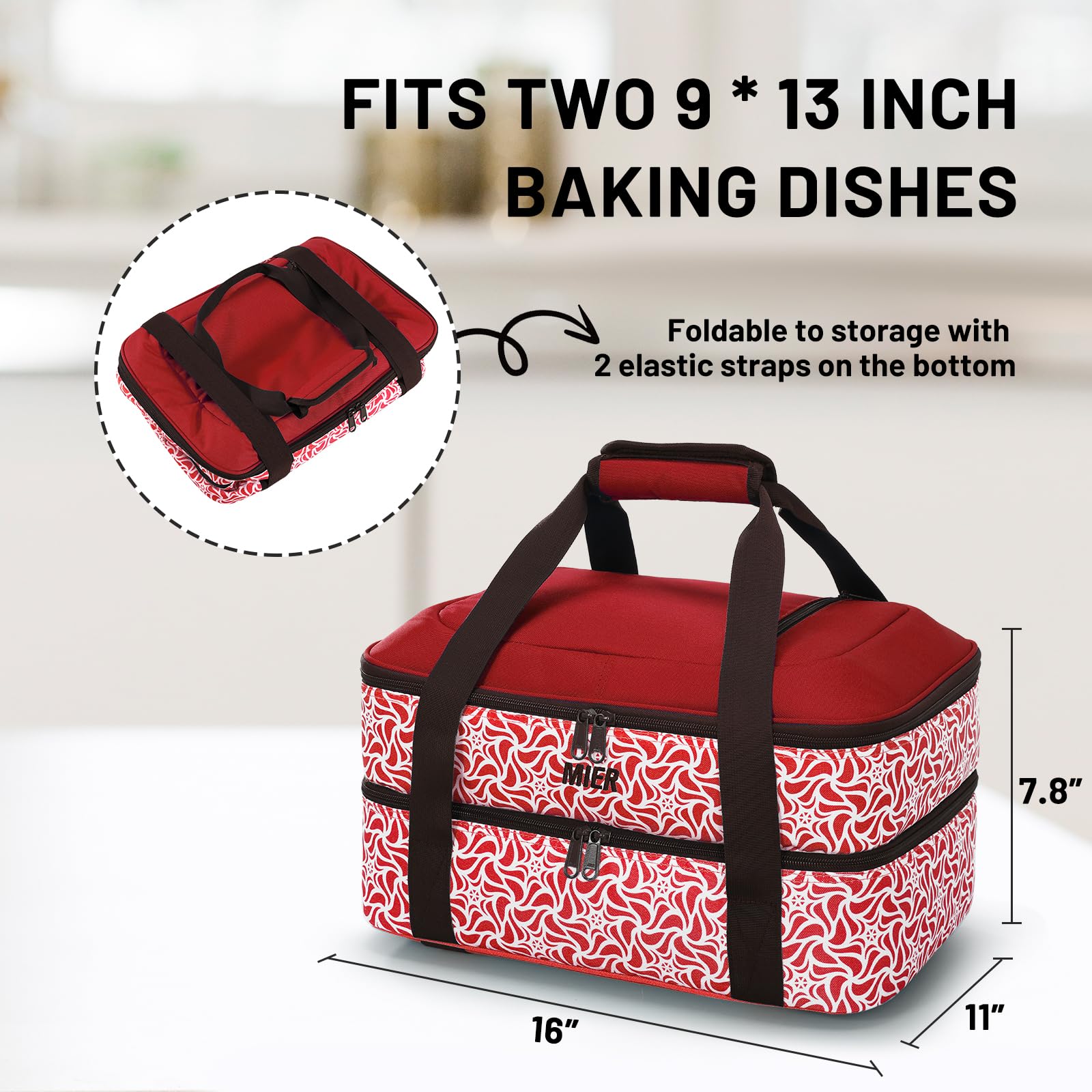 Insulated Casserole Carrier Food Carriers Bag Thermal Holder