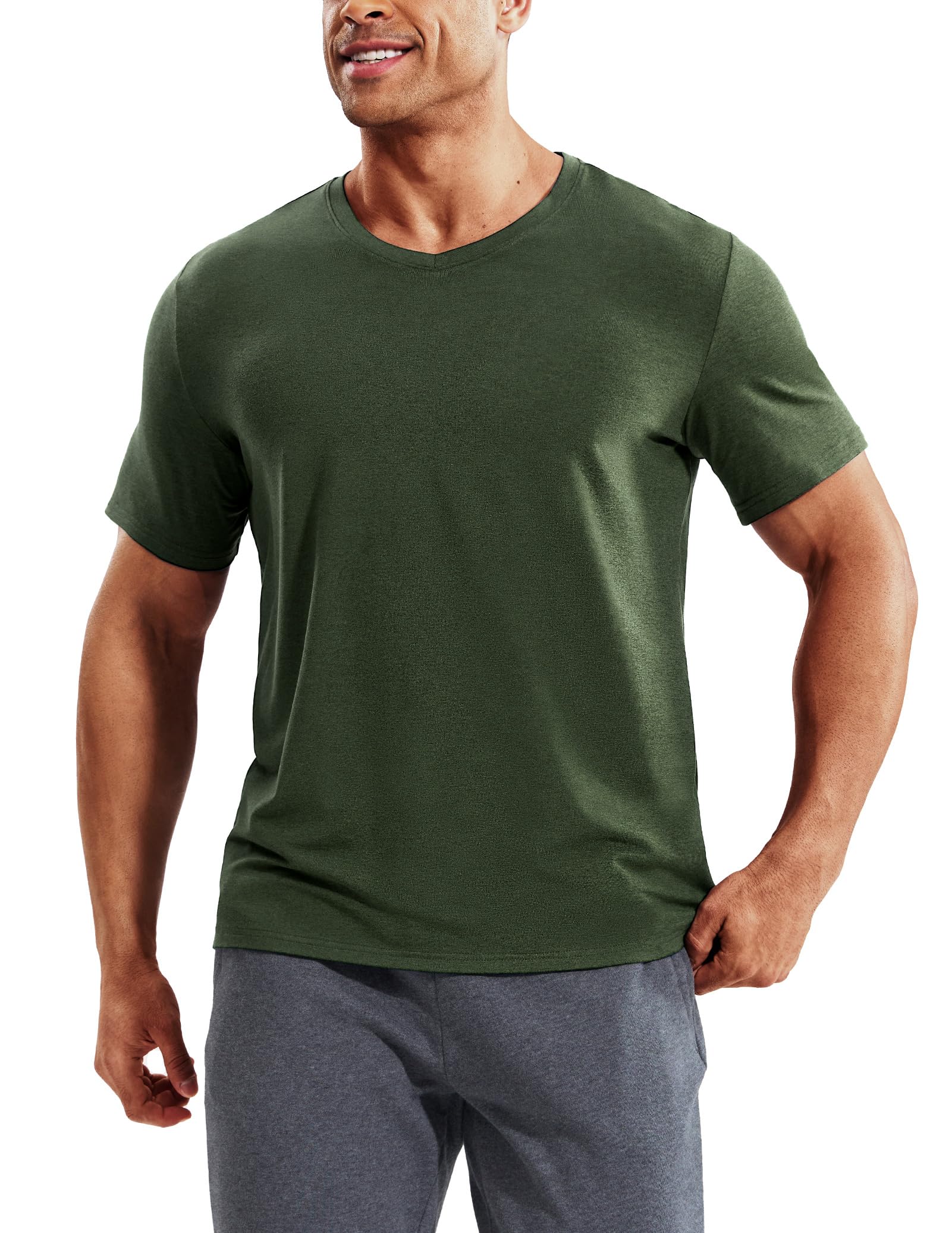 MIER Men’s Buttery Soft Dry Fit V-Neck Workout T-Shirt Men's Shirt