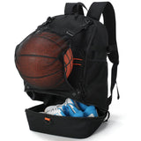 MIER Basketball Backpack Bags with Shoe Compartment Backpack Bag Black