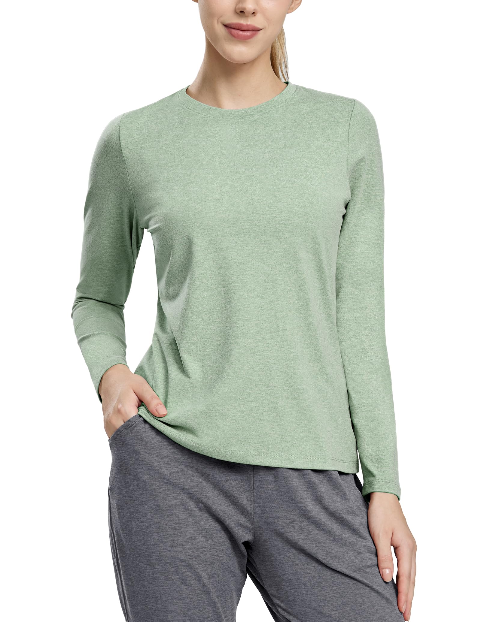 MIER Women’s Buttery Soft Long Sleeve Dry Fit Active T-Shirt Women Active Shirt