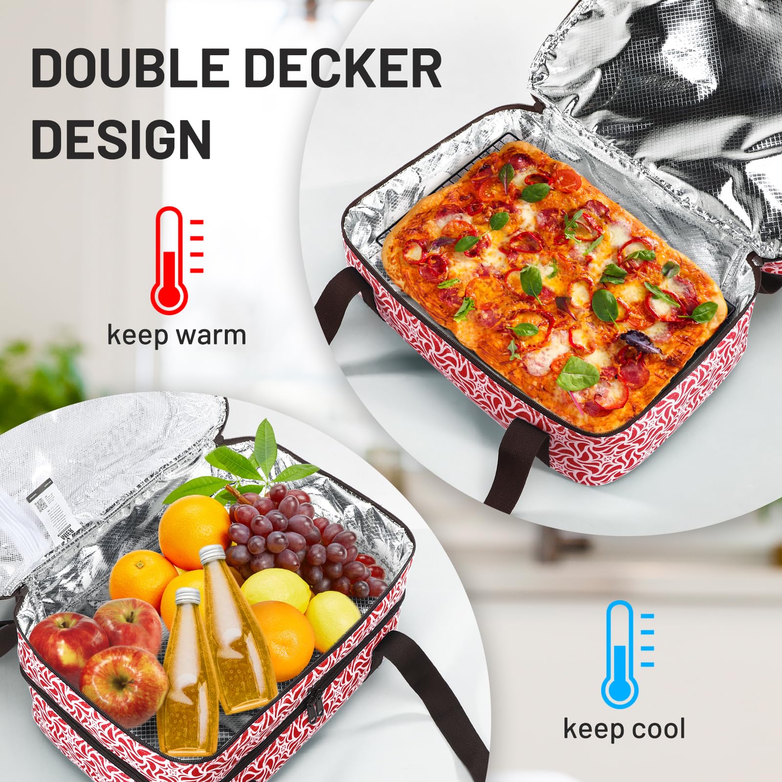 Insulated Casserole Carrier Food Carriers Bag Thermal Holder