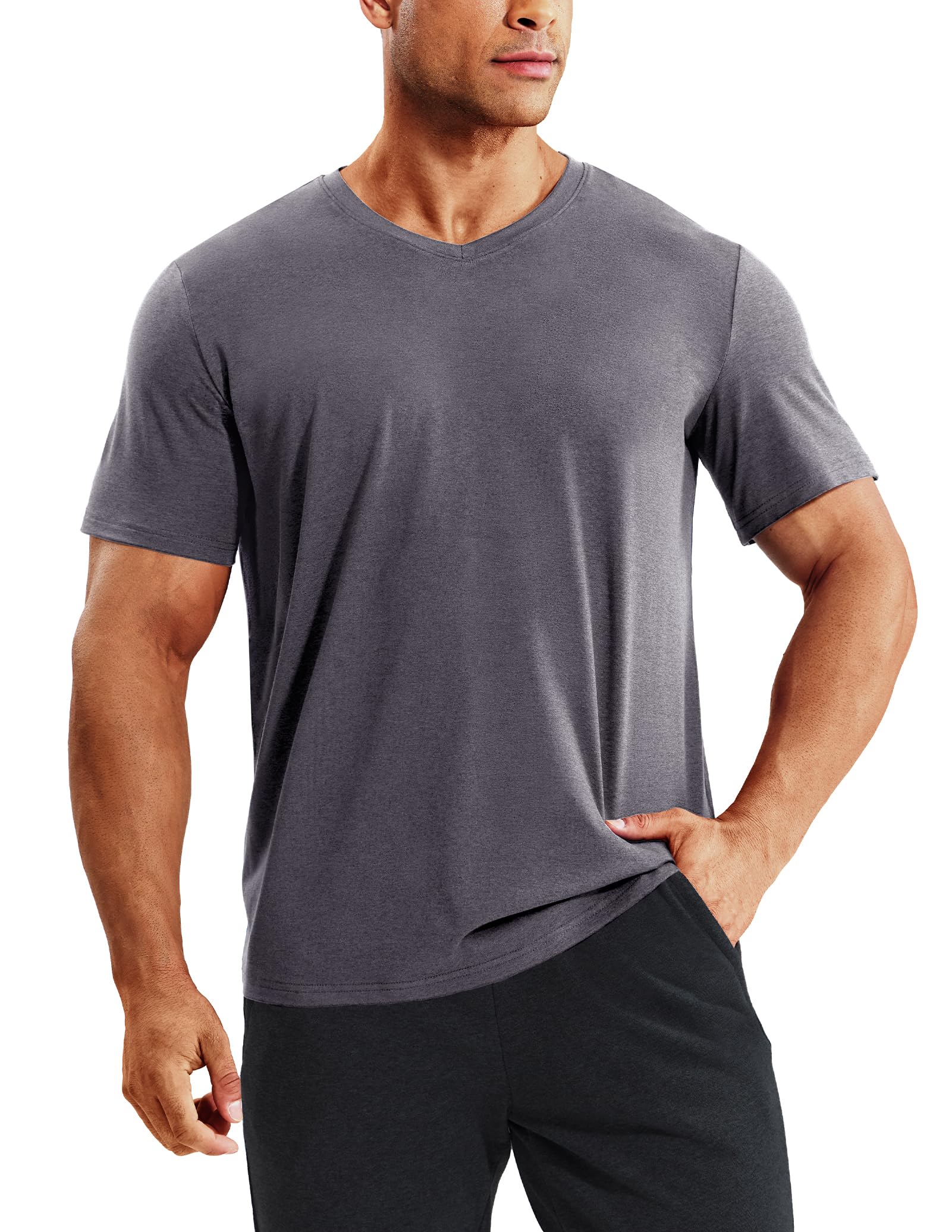 MIER Men’s Buttery Soft Dry Fit V-Neck Workout T-Shirt Men's Shirt