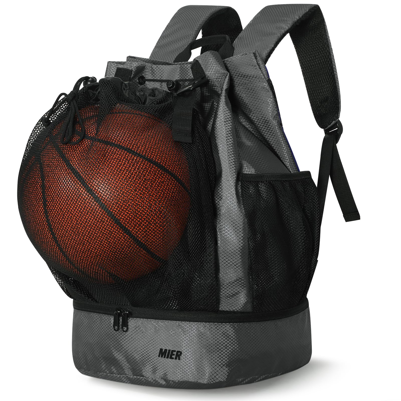 MIER Drawstring Basketball Backpack Soccer Bag with Shoe Compartment