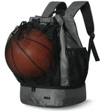 MIER Drawstring Basketball Backpack Soccer Bag with Shoe Compartment Backpack Bag Gray