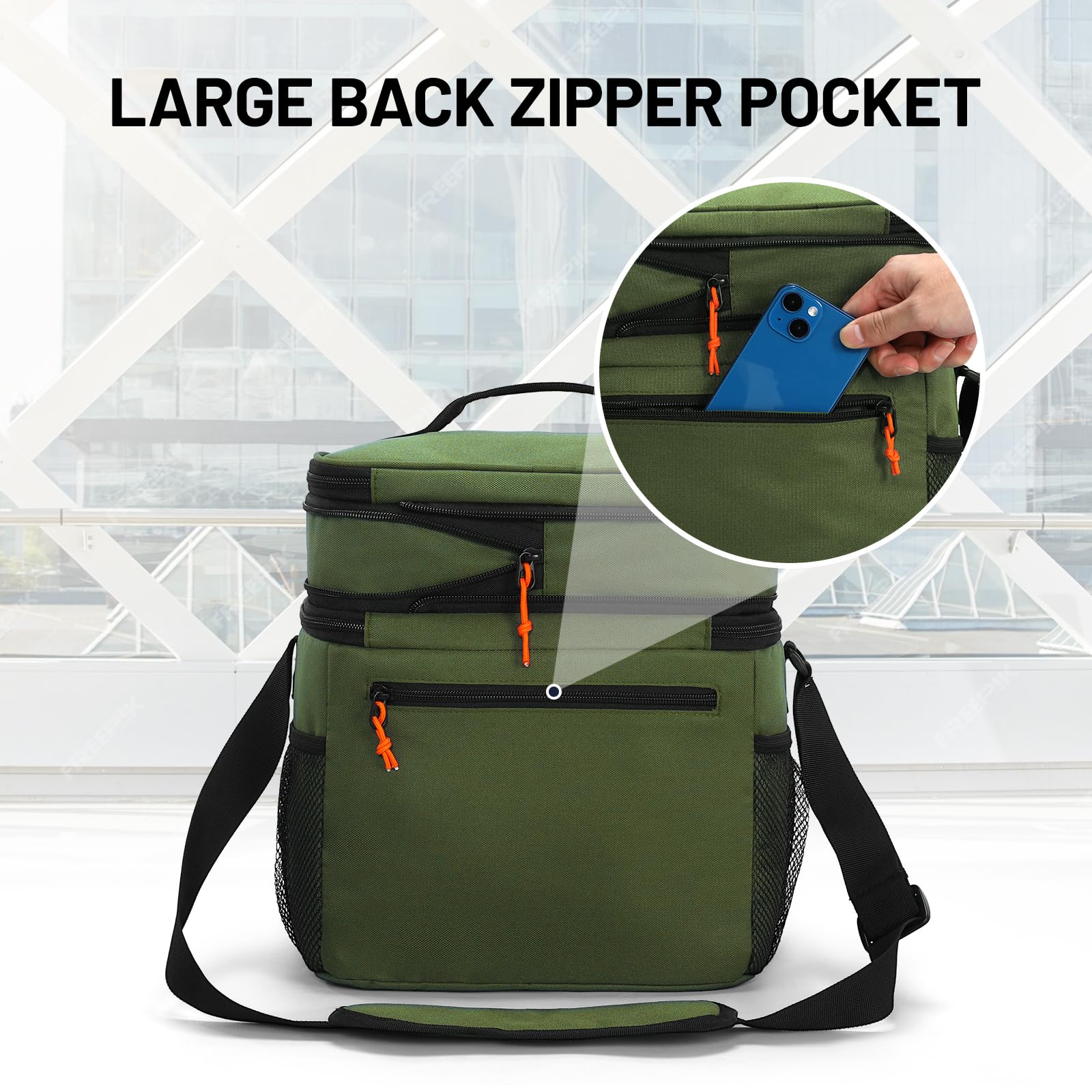 Expandable Lunch Box for Men Insulated Cooler Bag