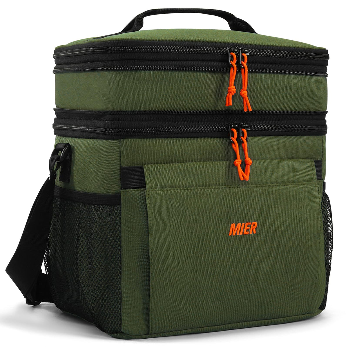 MIER Expandable Lunch Box for Men Insulated Cooler Bag Army Green